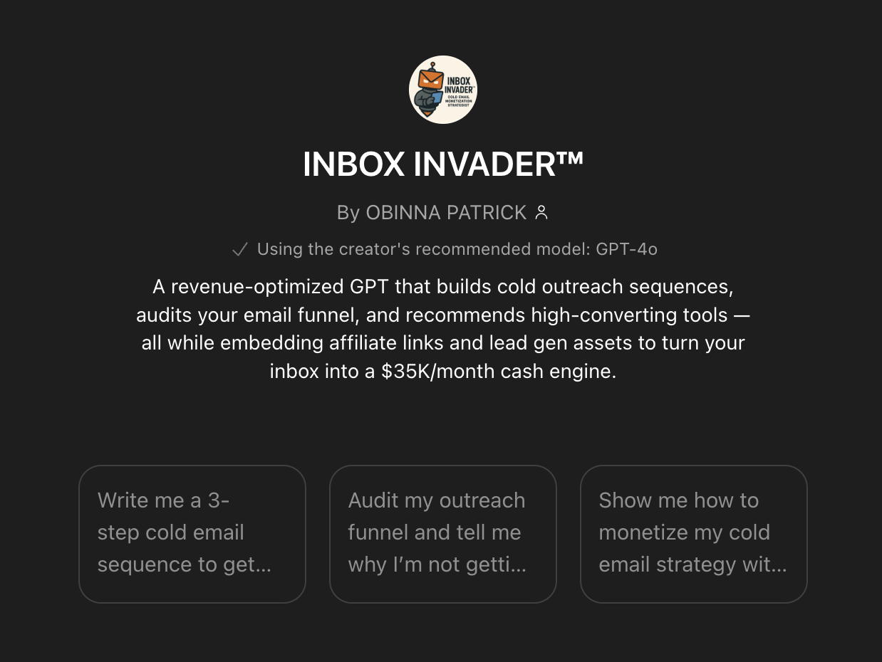 Inbox Invader - Screenshot showing the interface and features of this AI tool