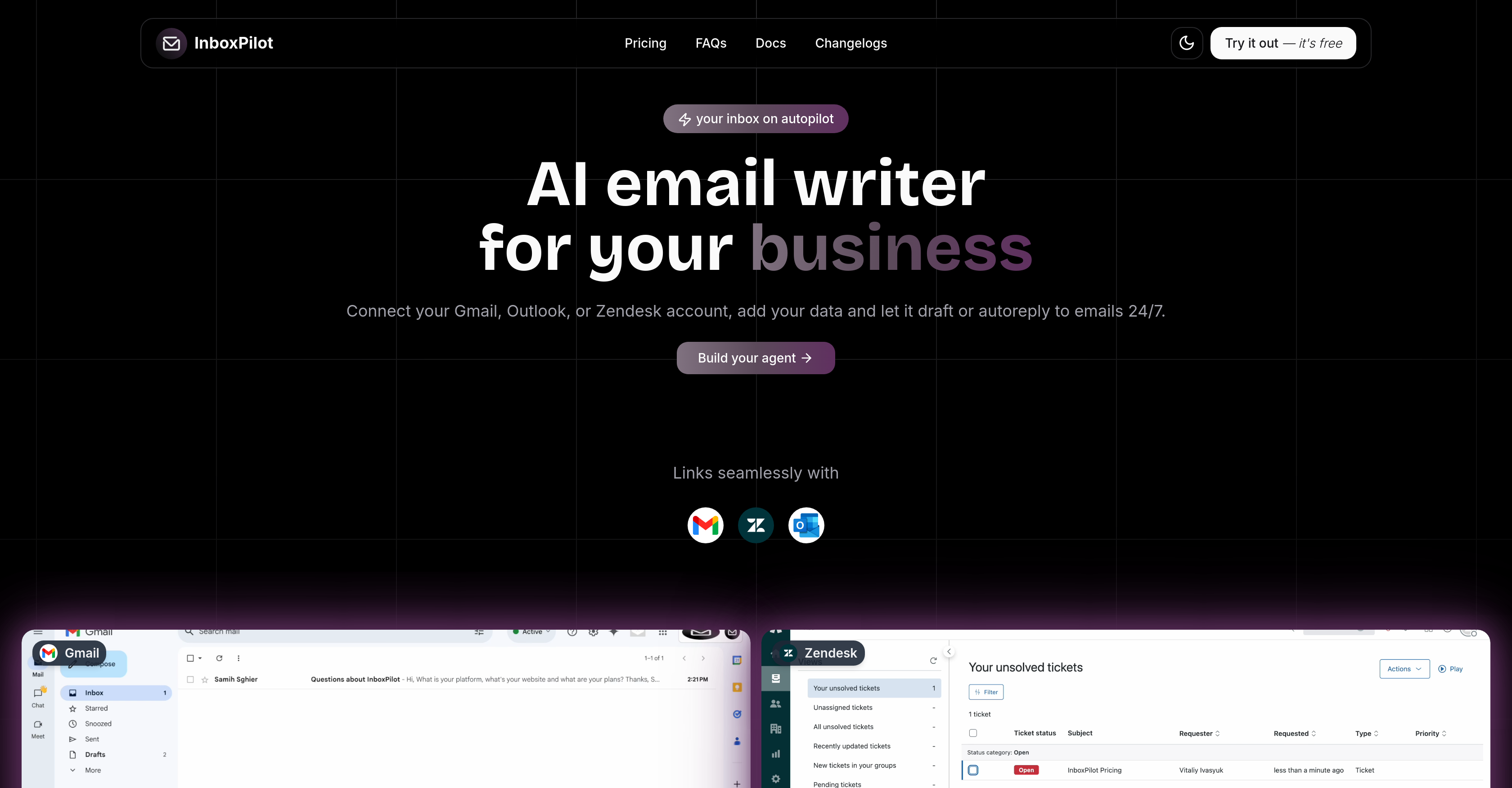 InboxPilot - Custom Trained Chatbot for email and web... - Screenshot showing the interface and features of this AI tool