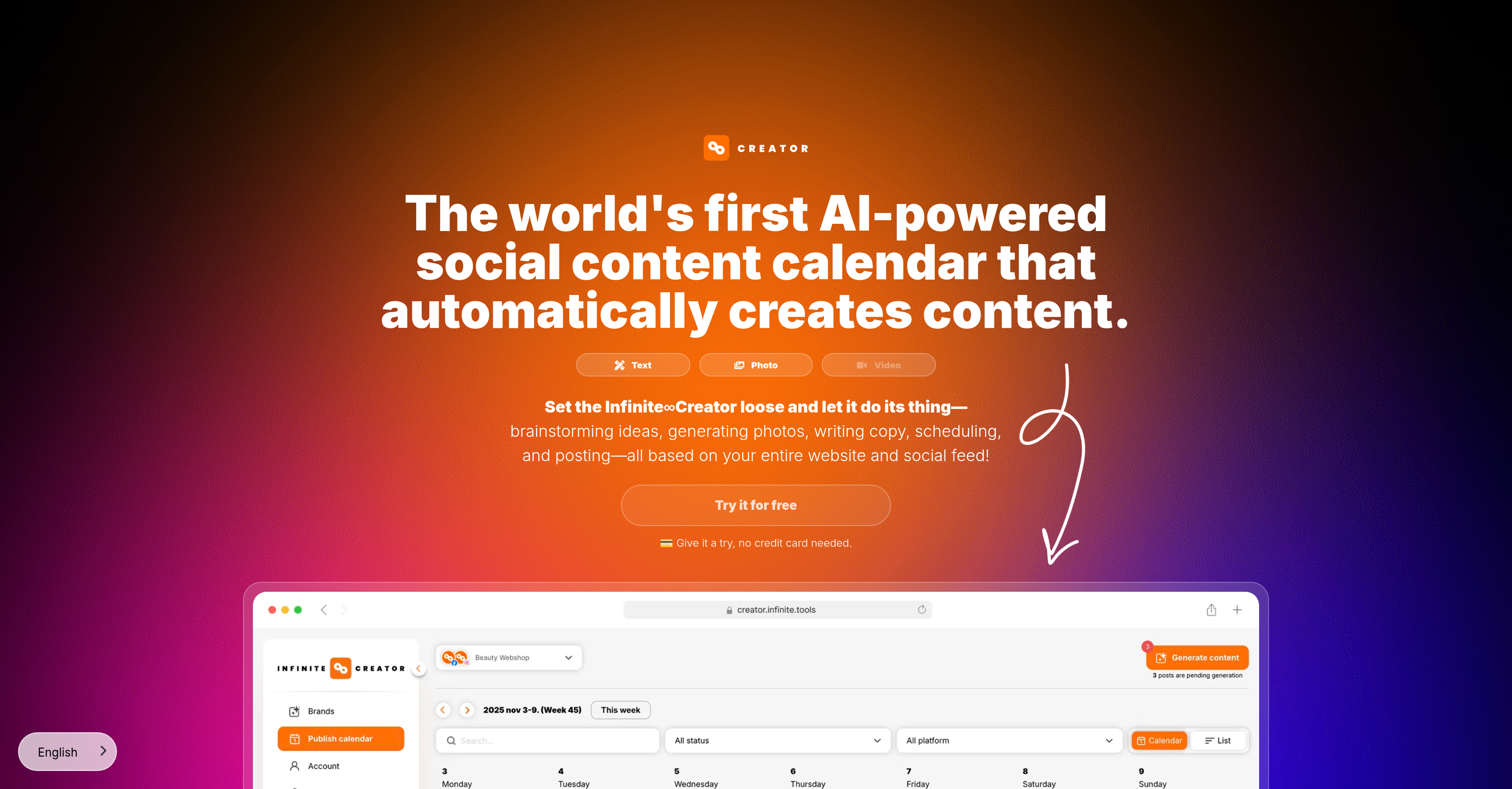 Infinite∞Creator - Screenshot showing the interface and features of this AI tool
