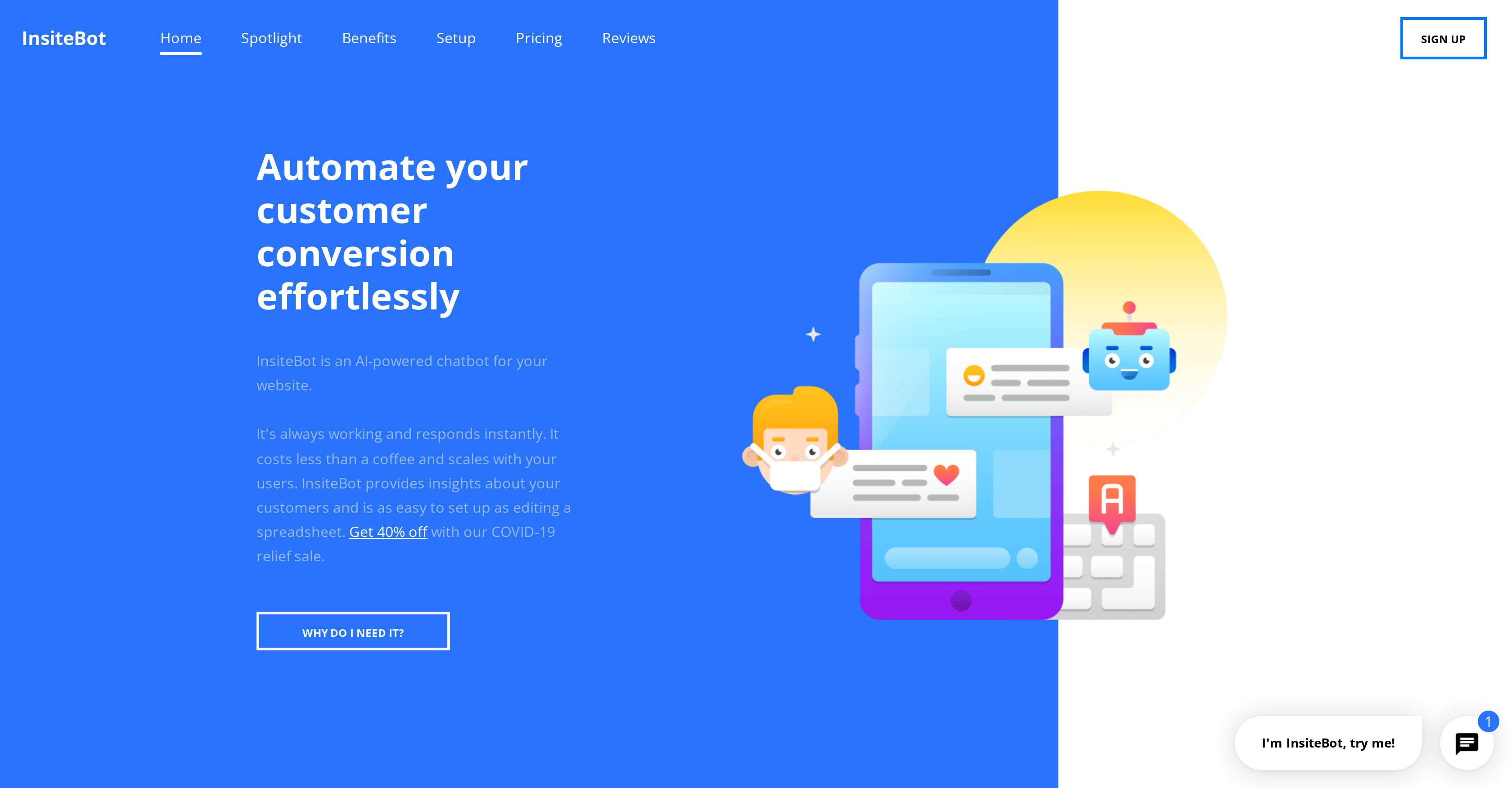 InsiteBot - Screenshot showing the interface and features of this AI tool
