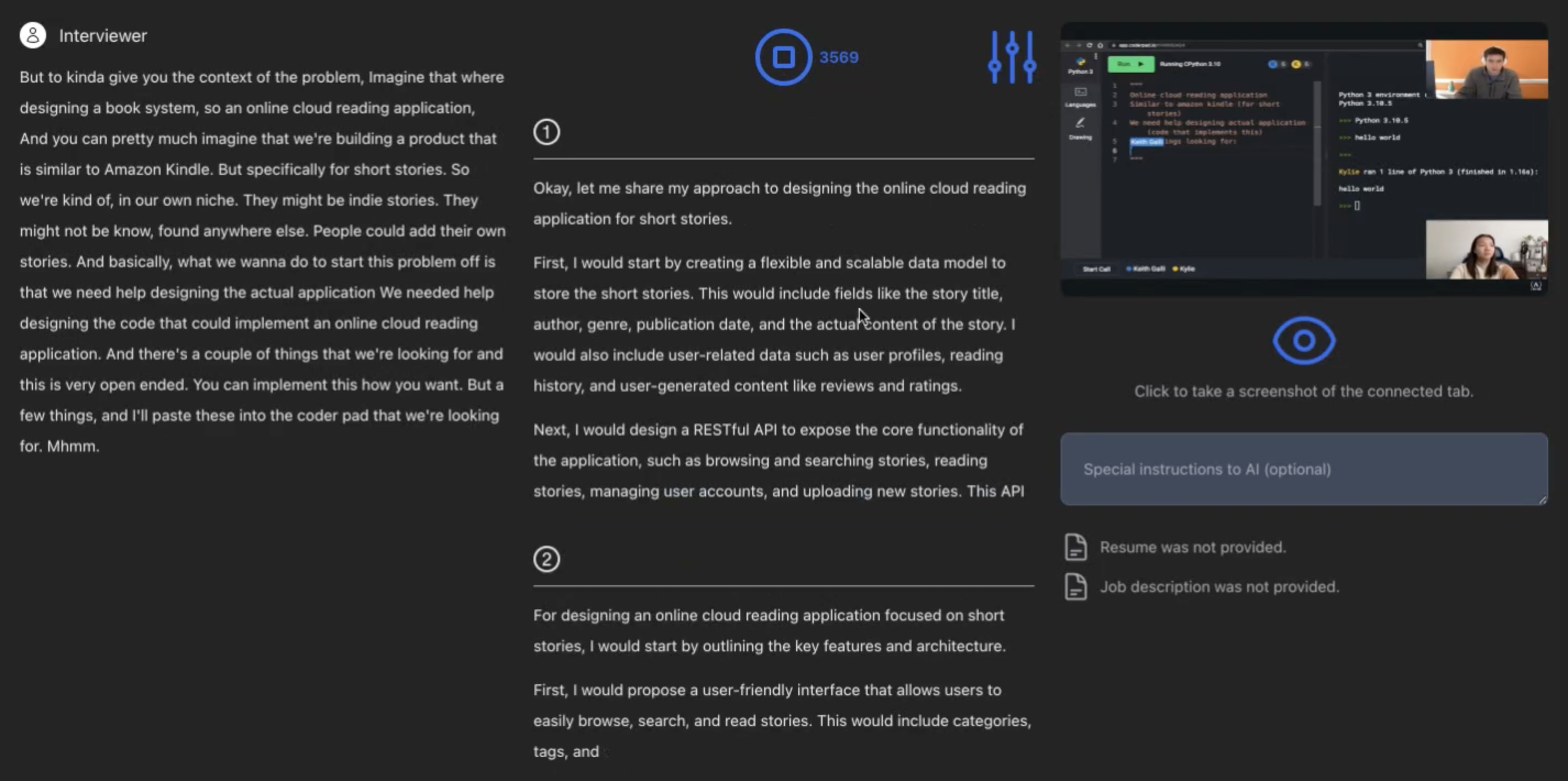 Interview Copilot | Interviews Chat - Screenshot showing the interface and features of this AI tool