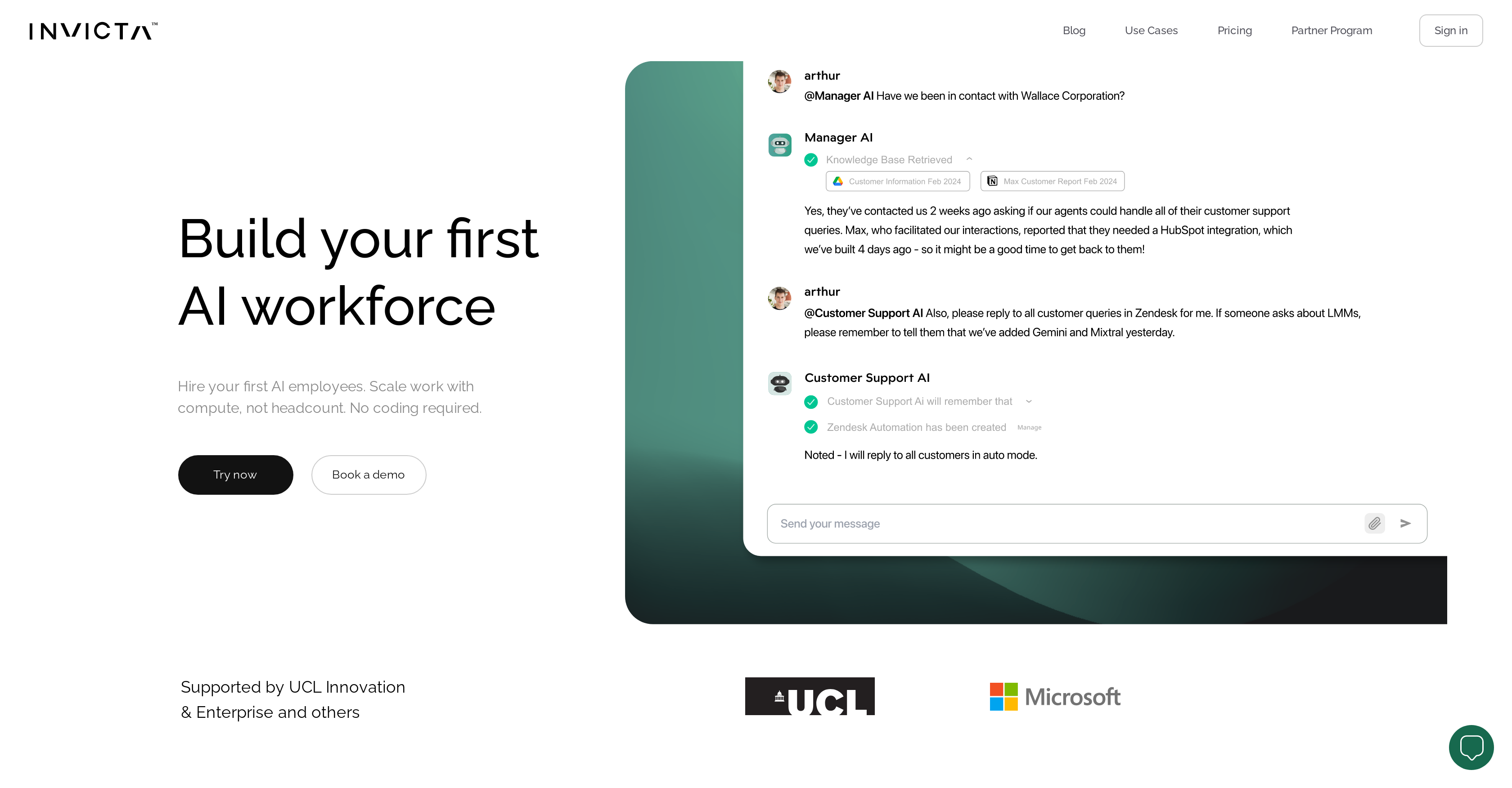 InvictaAI - Screenshot showing the interface and features of this AI tool