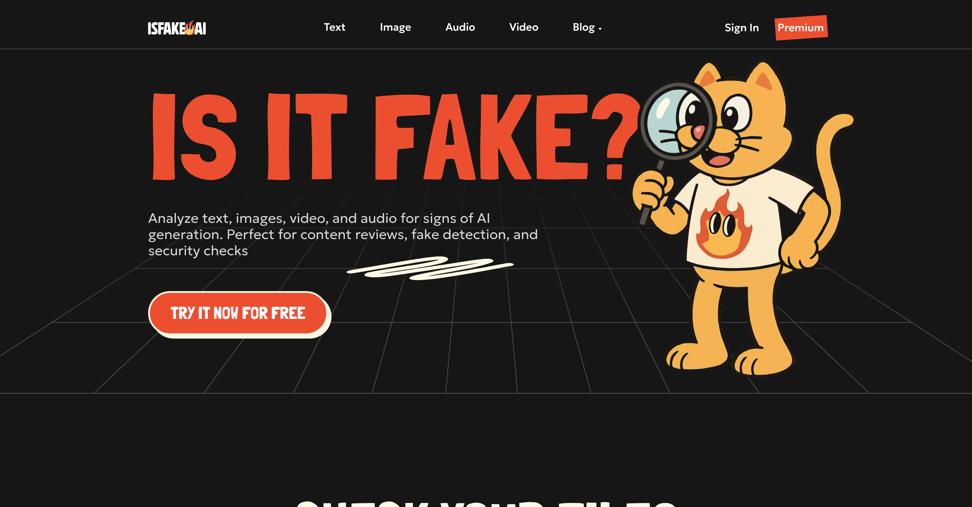 isFake.ai - Screenshot showing the interface and features of this AI tool
