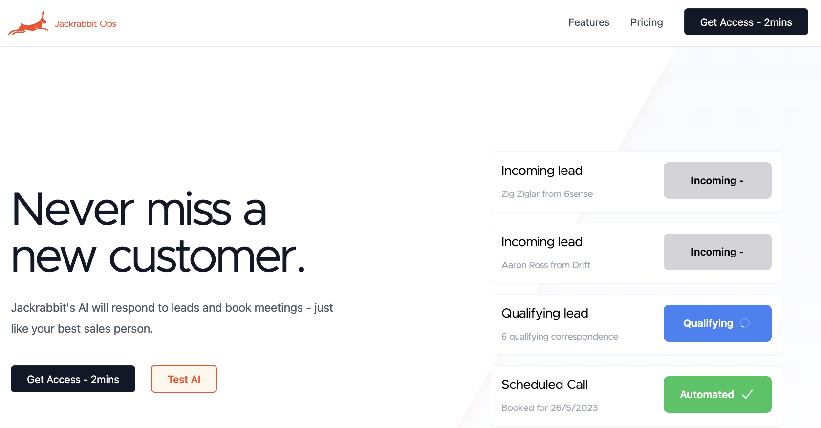 Jackrabbit Ops - Screenshot showing the interface and features of this AI tool