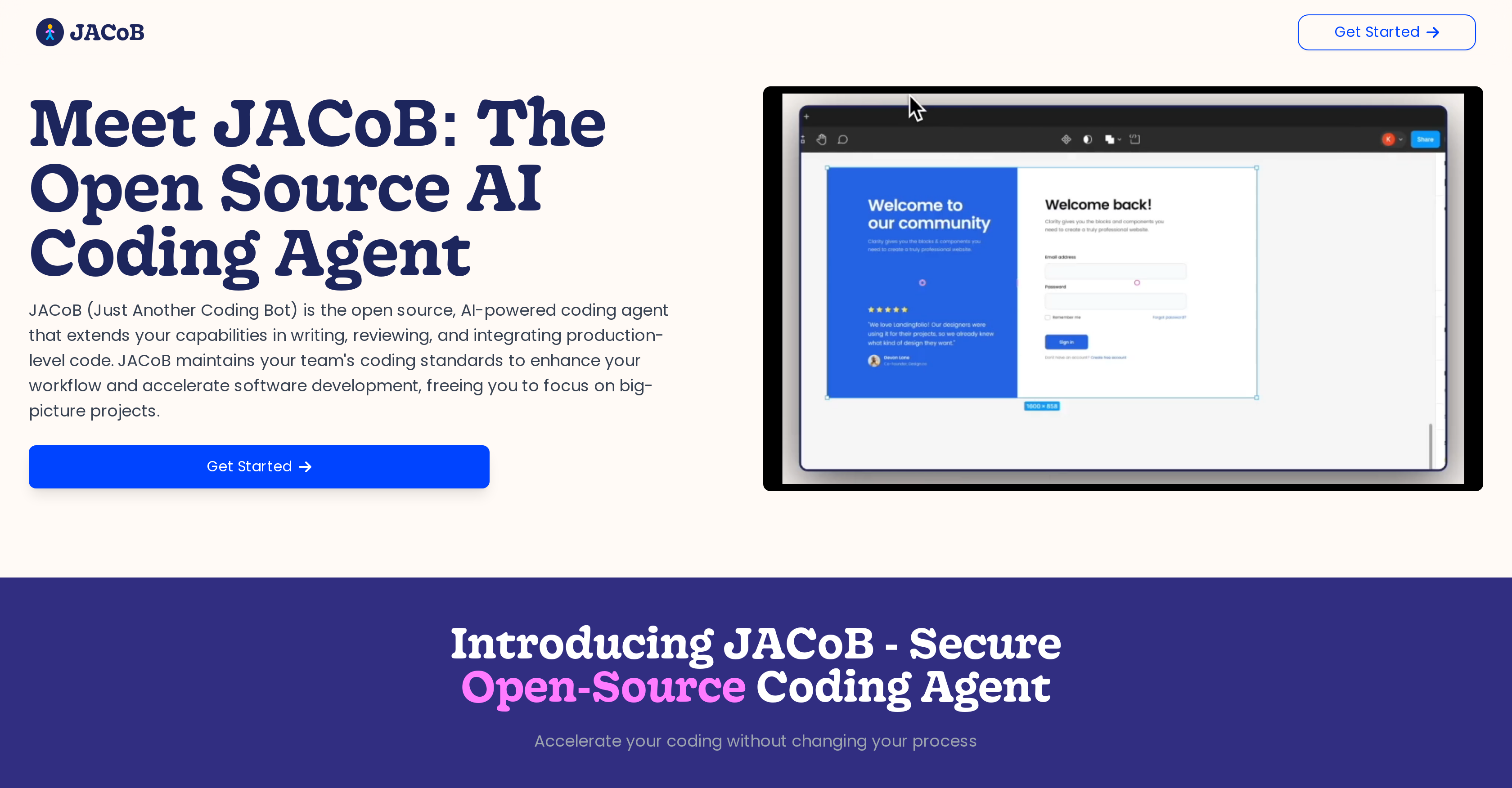 JACoB - Screenshot showing the interface and features of this AI tool