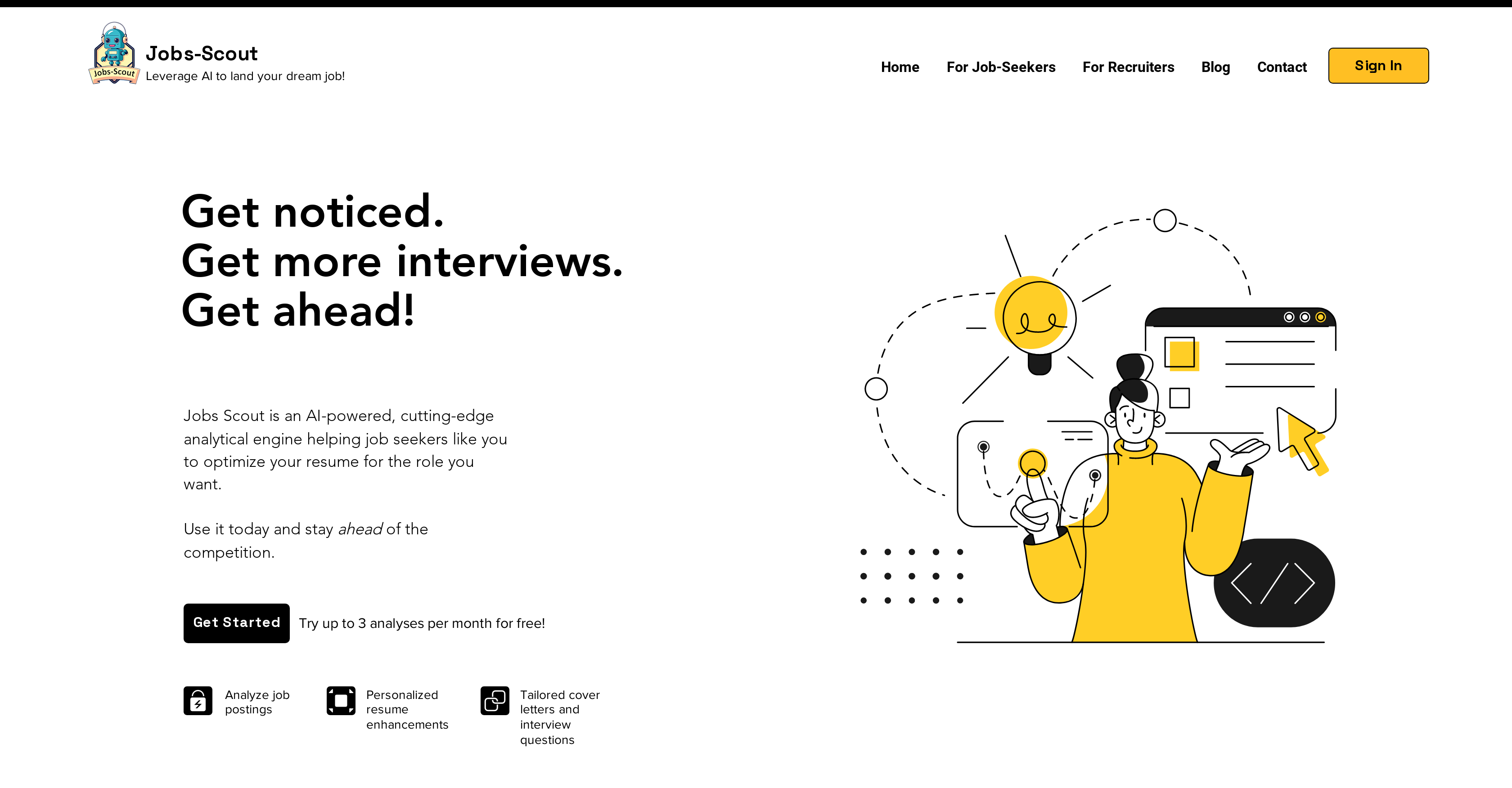 Jobs Scout - Screenshot showing the interface and features of this AI tool