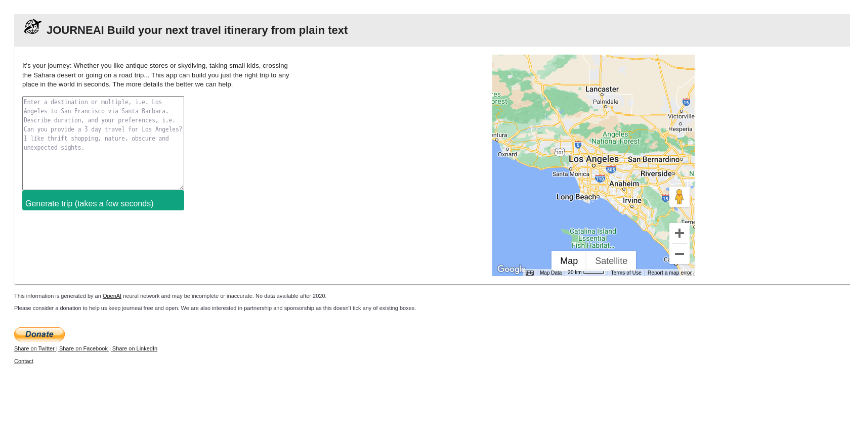 Journeai - Screenshot showing the interface and features of this AI tool