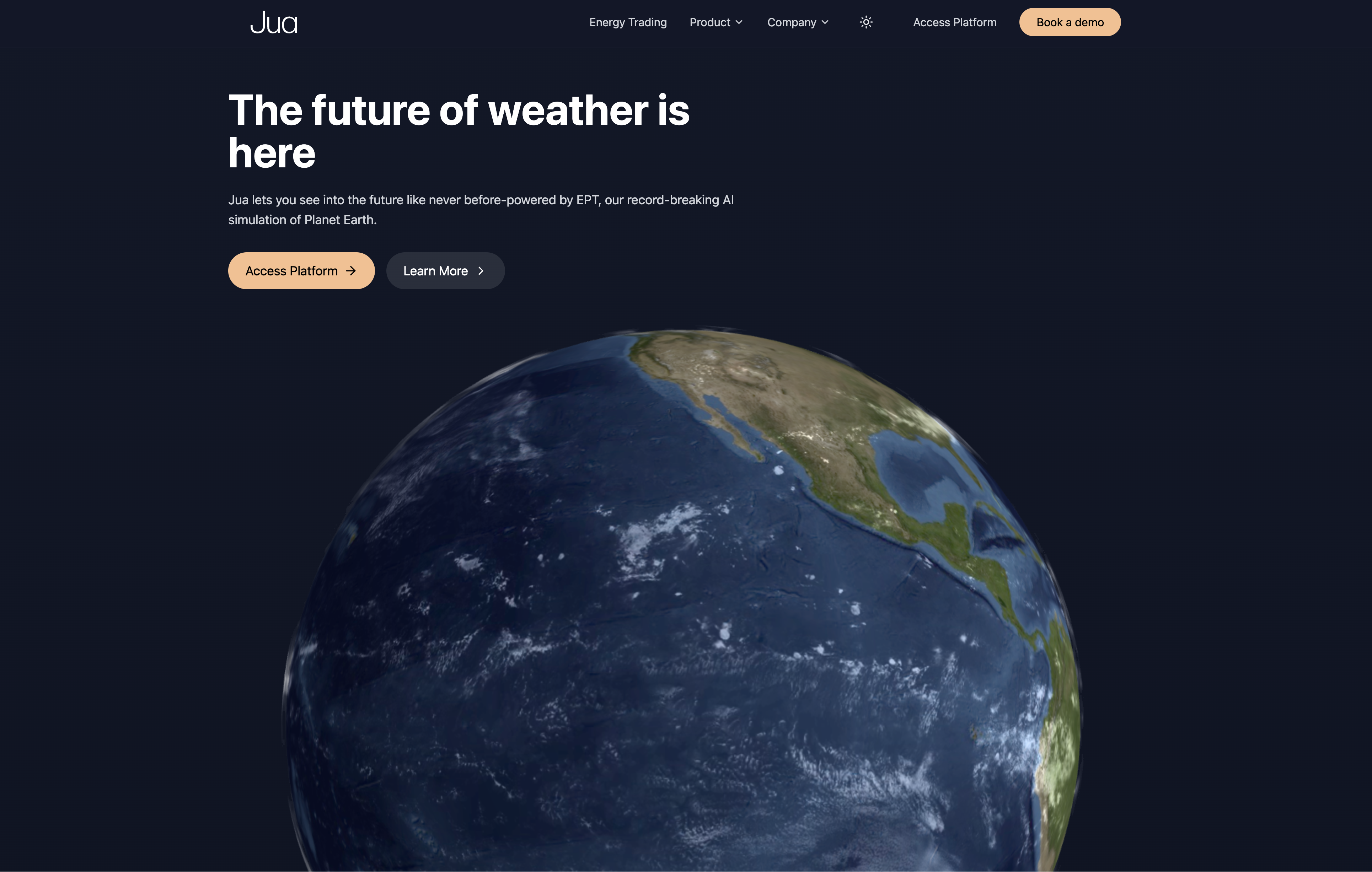Jua - Screenshot showing the interface and features of this AI tool