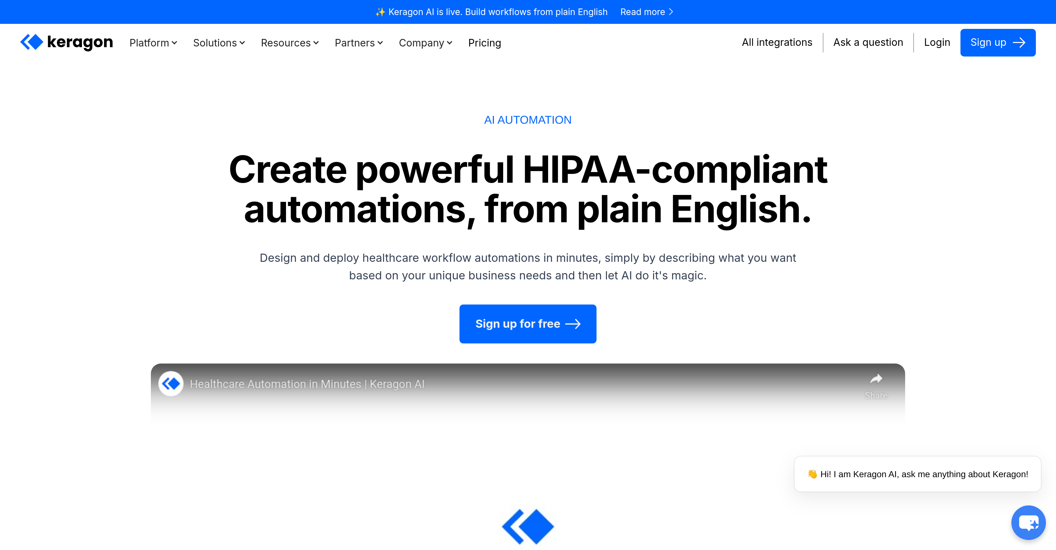 Keragon - Screenshot showing the interface and features of this AI tool