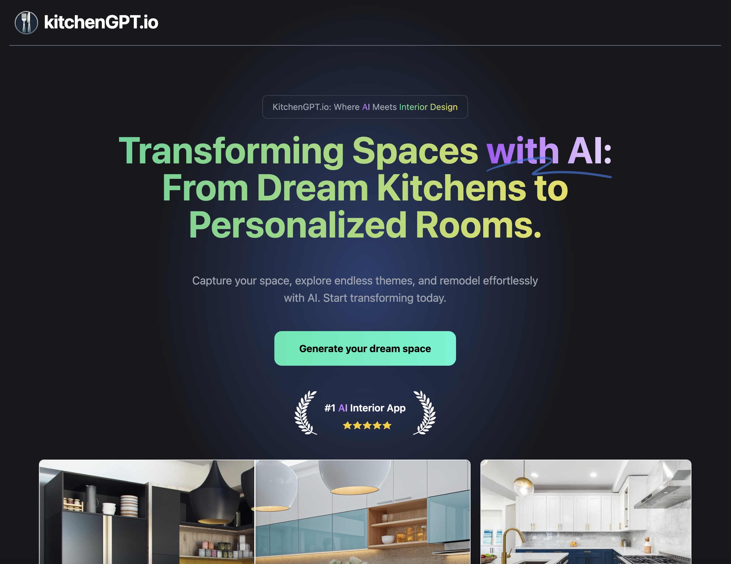 KitchenGPT - Screenshot showing the interface and features of this AI tool