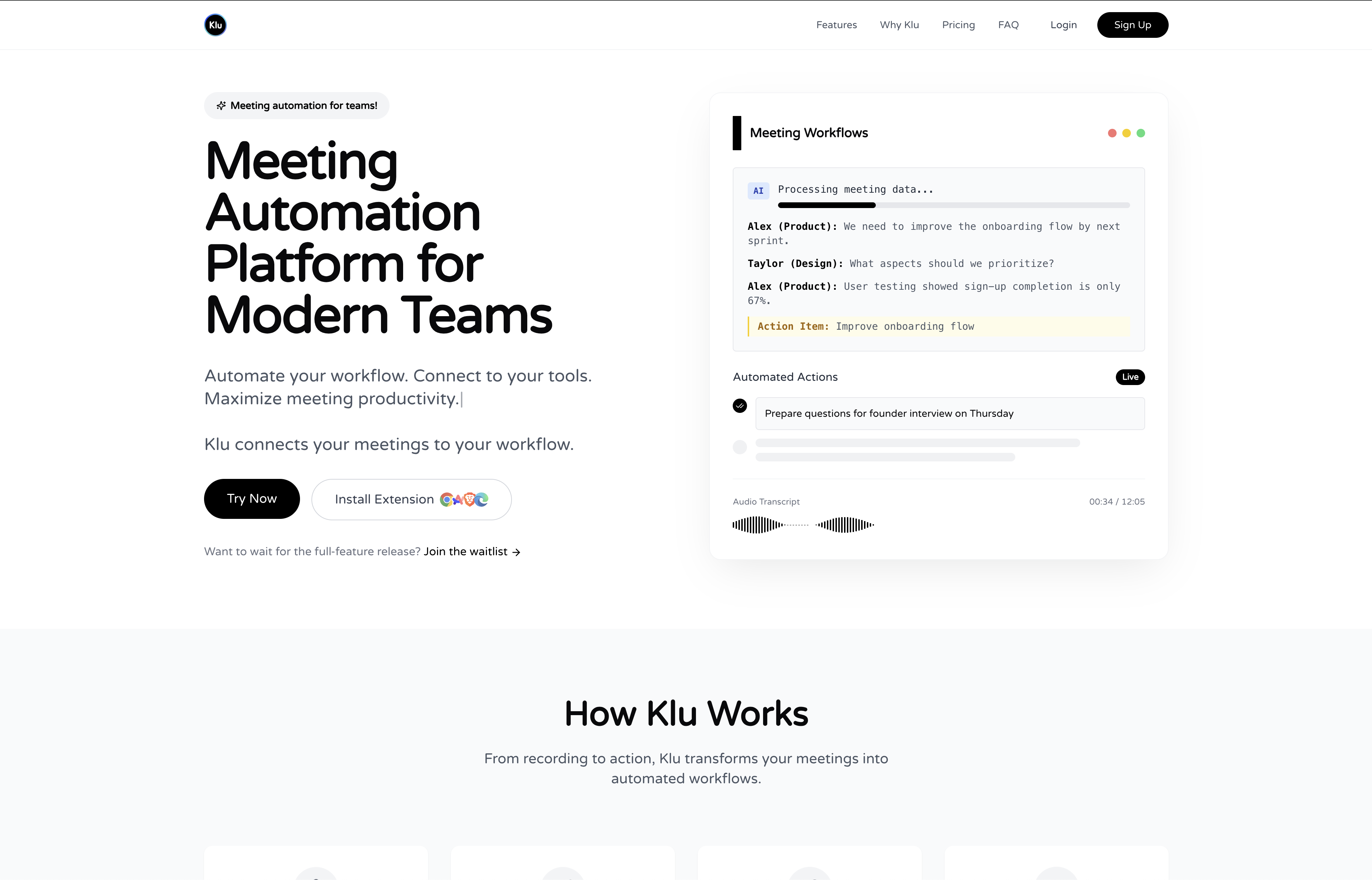 Klu AI - Screenshot showing the interface and features of this AI tool