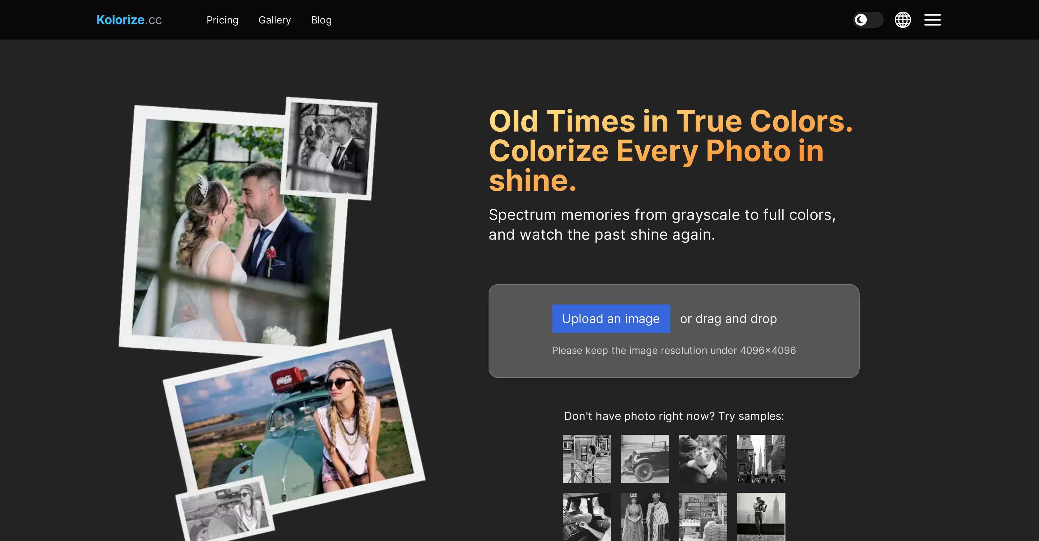Kolorize - Screenshot showing the interface and features of this AI tool