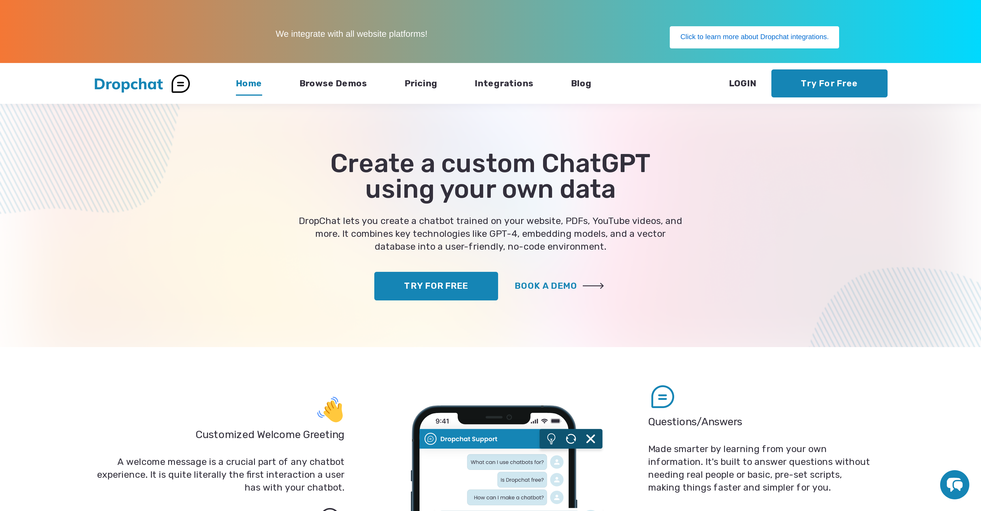 Dropchat - Screenshot showing the interface and features of this AI tool