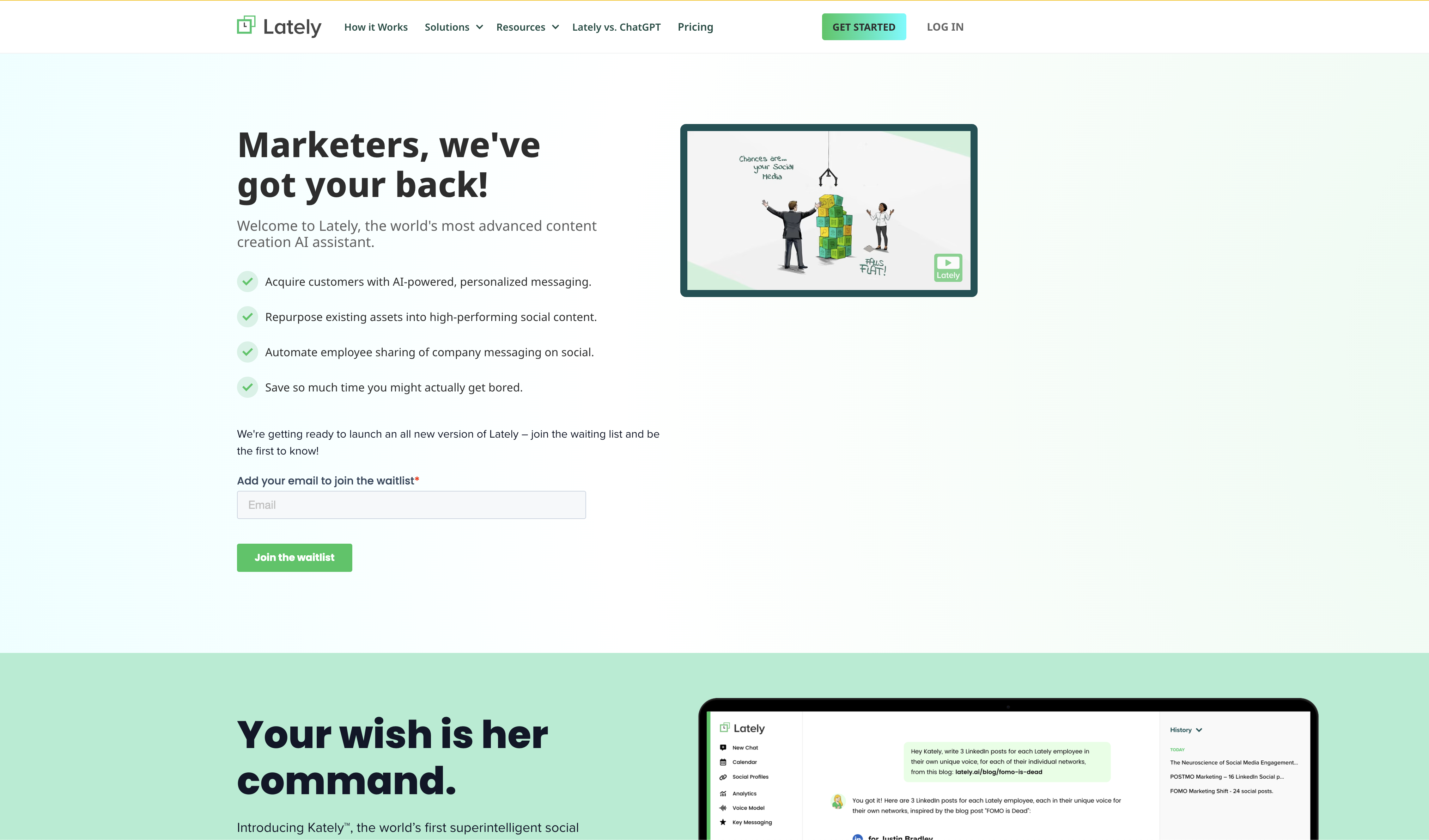 Lately AI - Screenshot showing the interface and features of this AI tool