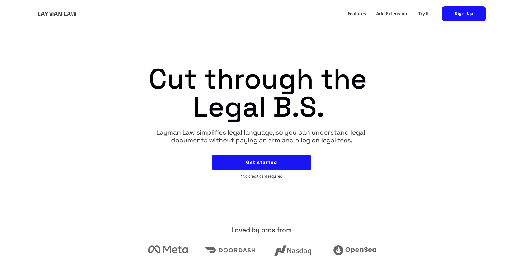 Layman Law - Screenshot showing the interface and features of this AI tool