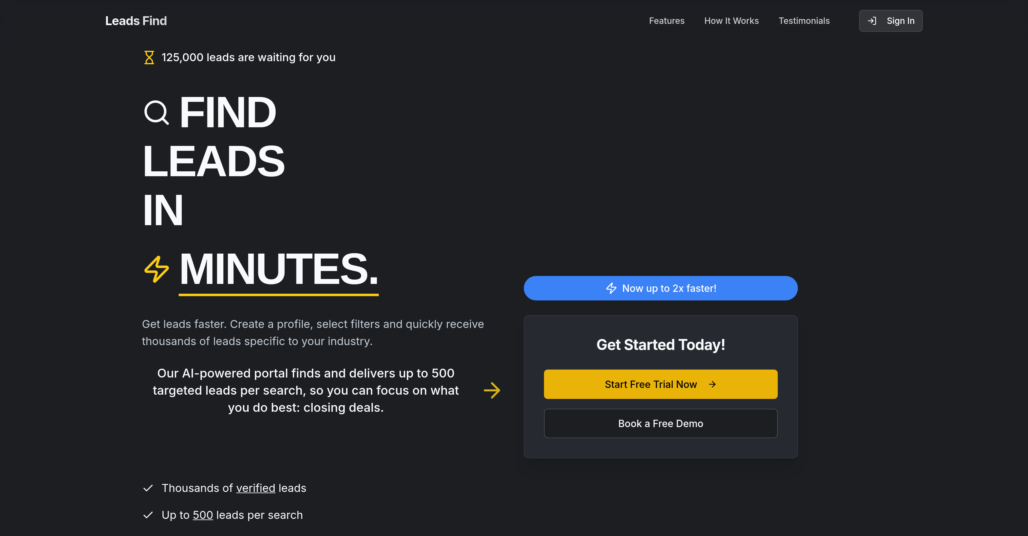 Leads Find - Screenshot showing the interface and features of this AI tool