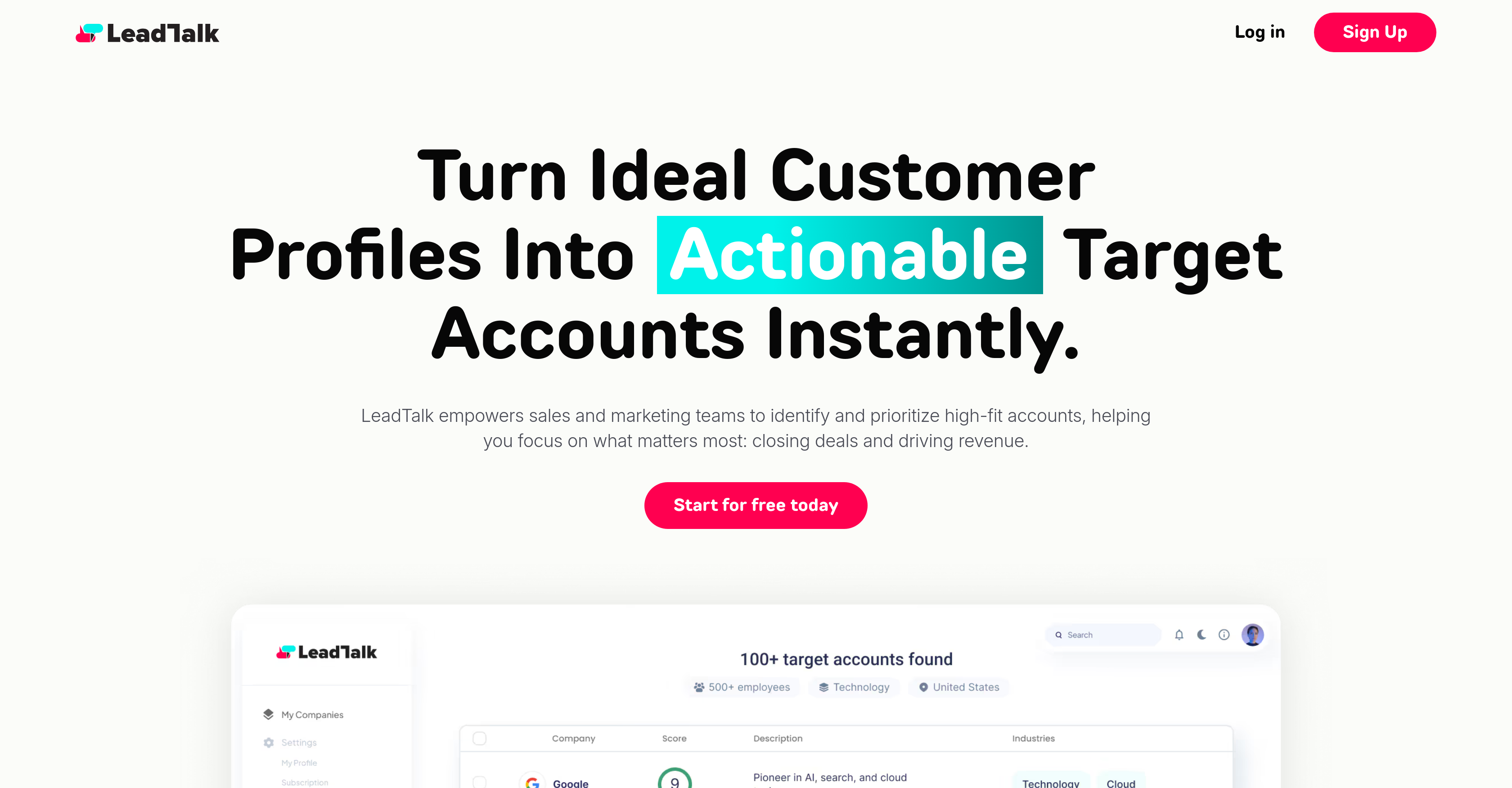 LeadTalk - Screenshot showing the interface and features of this AI tool
