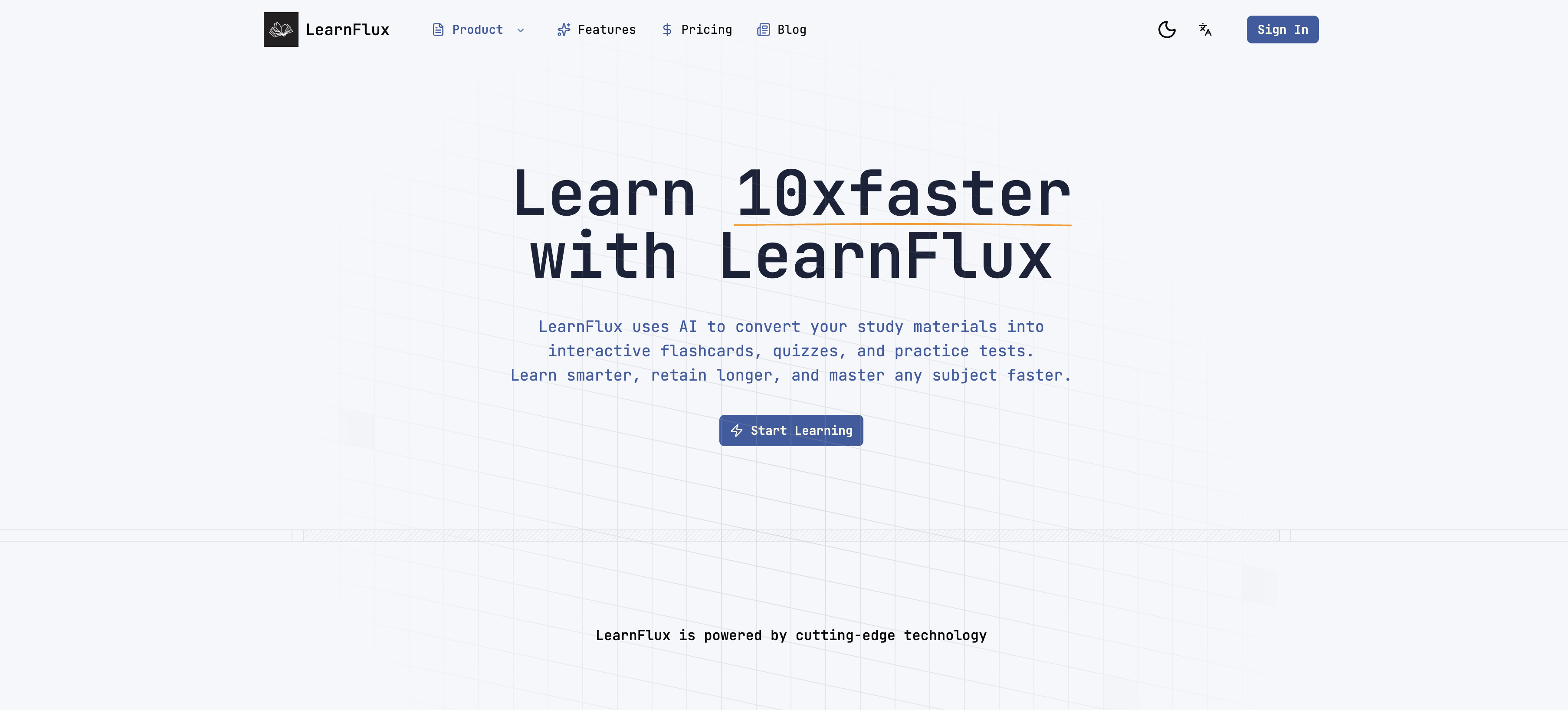 LearnFlux - Screenshot showing the interface and features of this AI tool