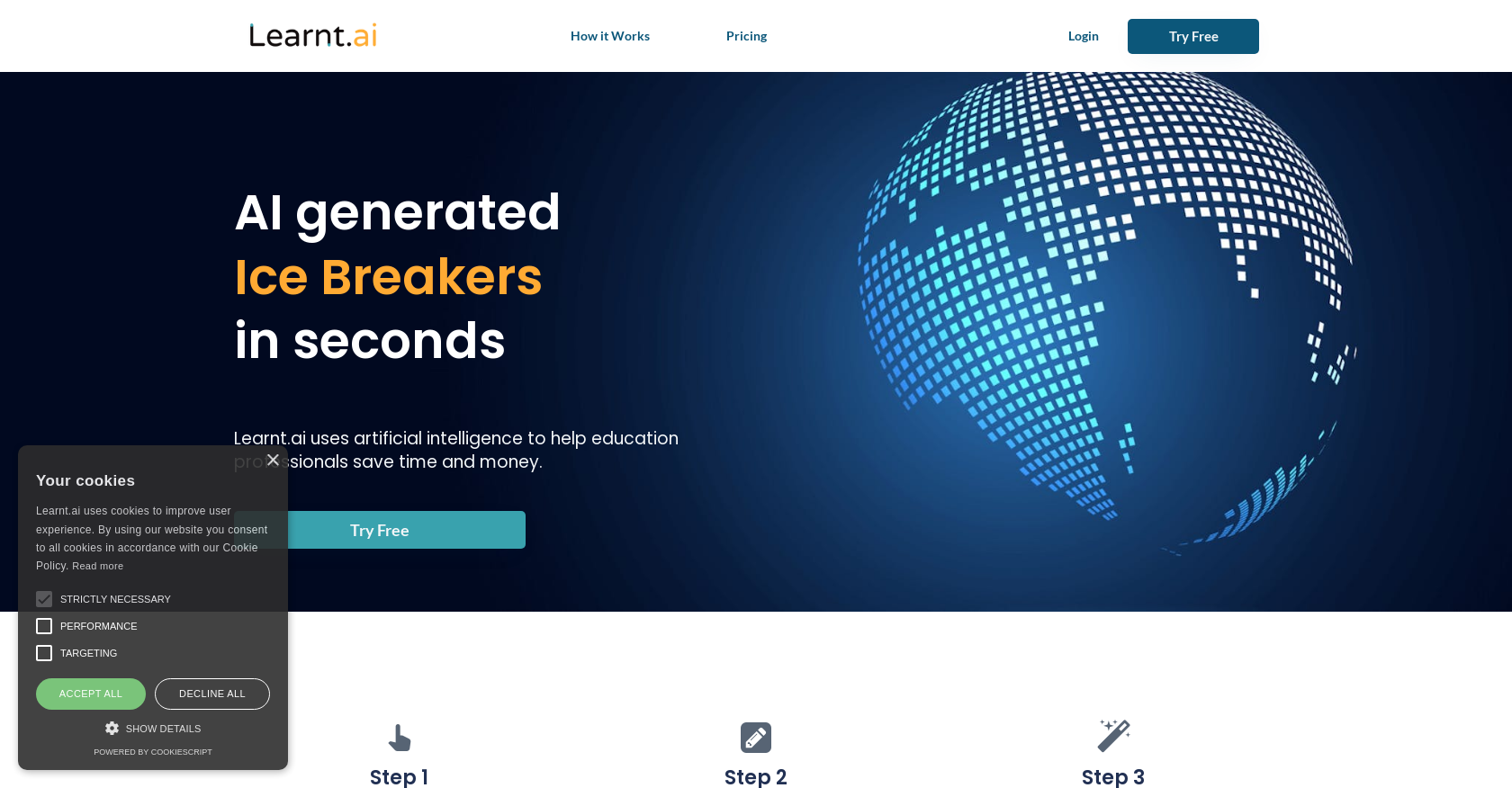 Learnt - Screenshot showing the interface and features of this AI tool