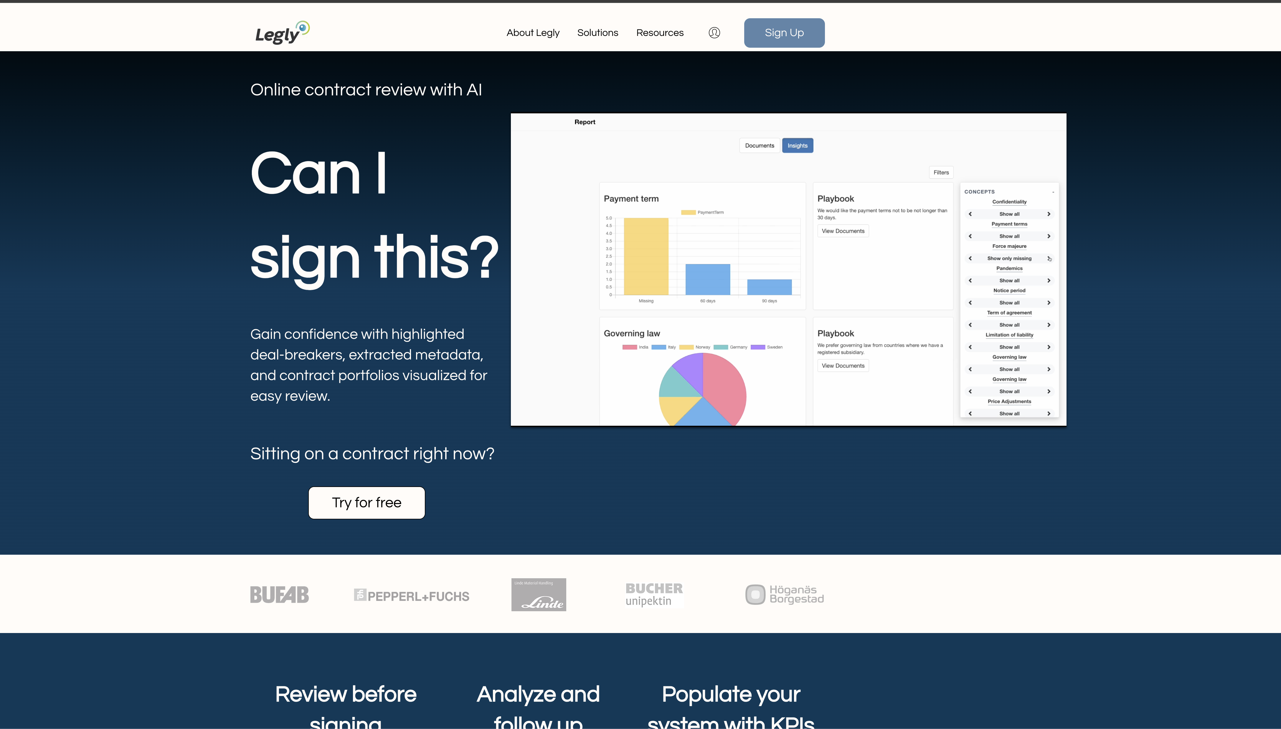 Legly - Screenshot showing the interface and features of this AI tool