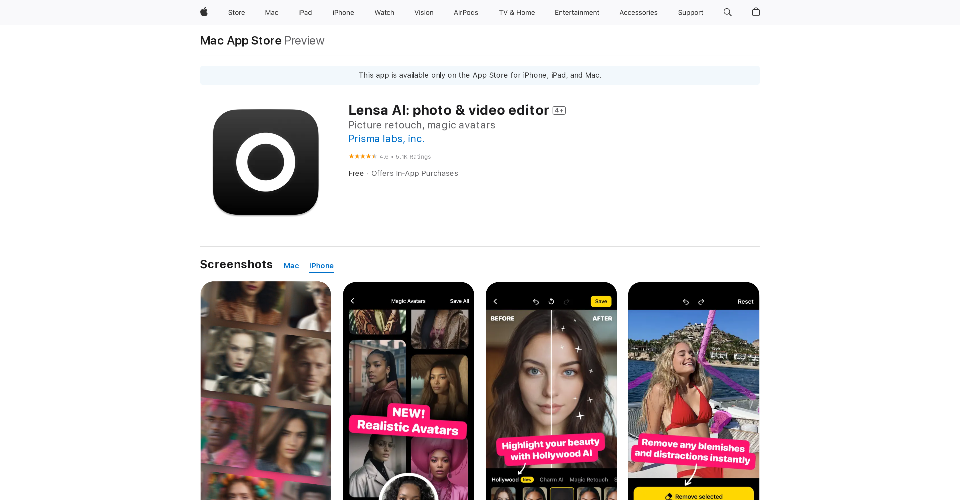 Lensa AI: photo & video editor - Screenshot showing the interface and features of this AI tool