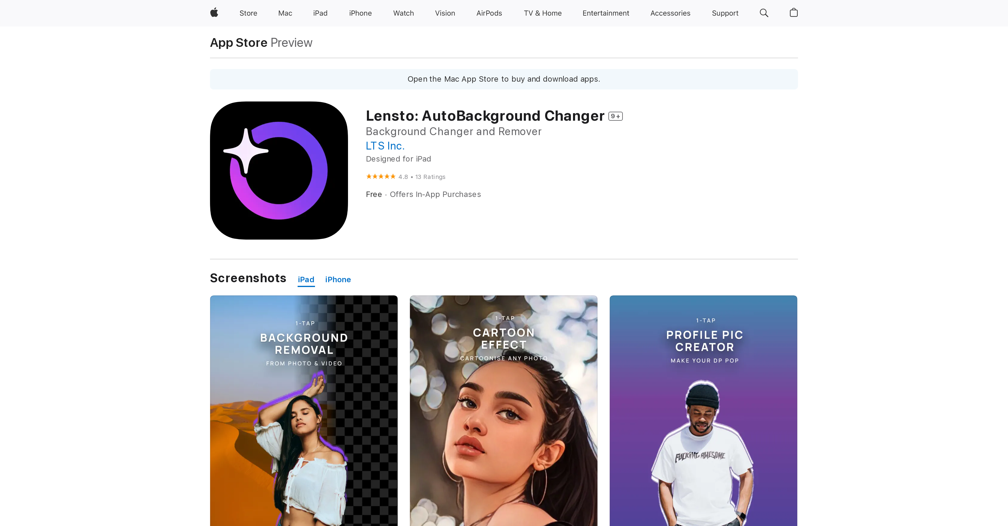 Lensto: AutoBackground Changer - Screenshot showing the interface and features of this AI tool