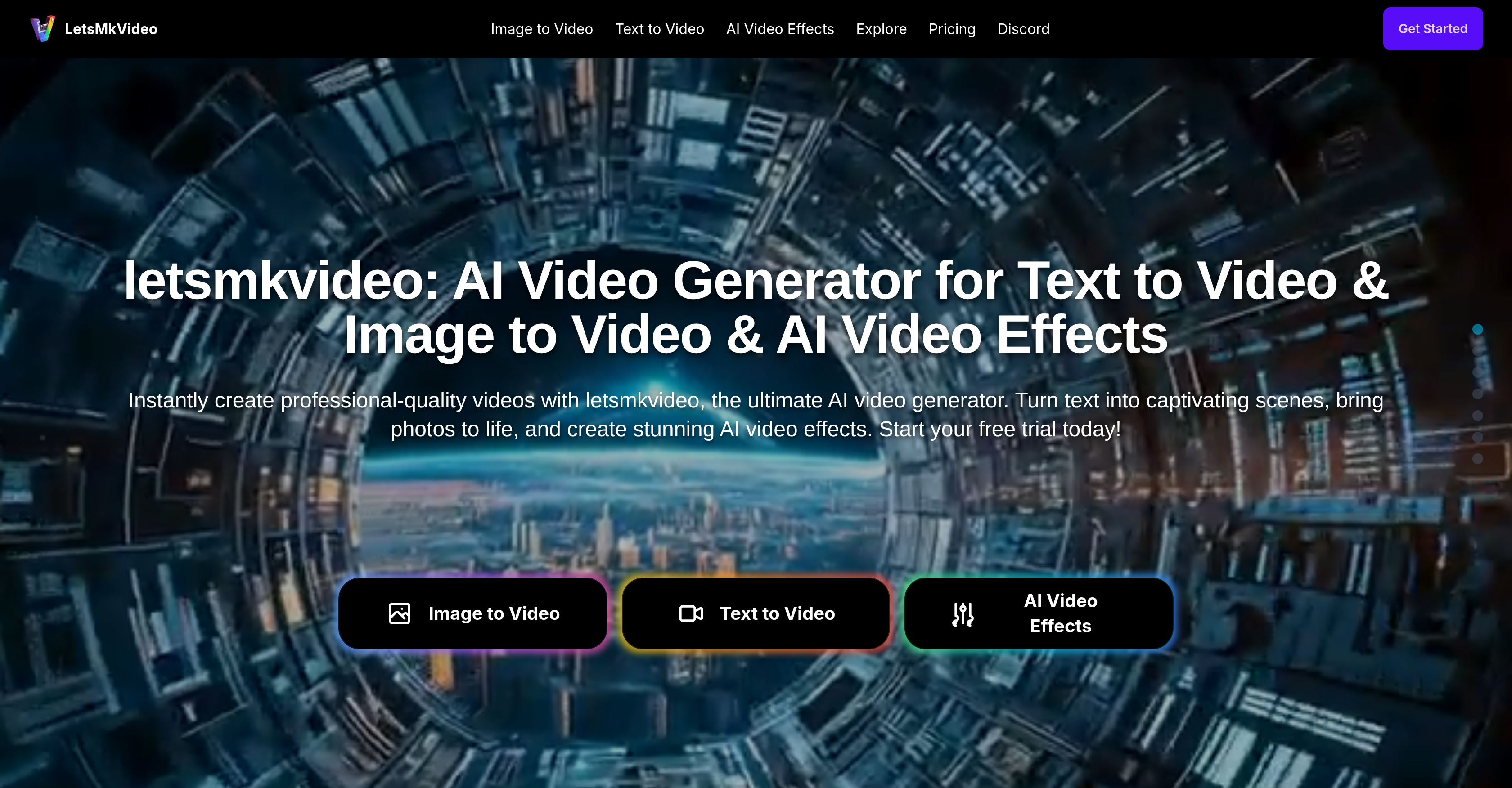 LetsMkVideo - Screenshot showing the interface and features of this AI tool