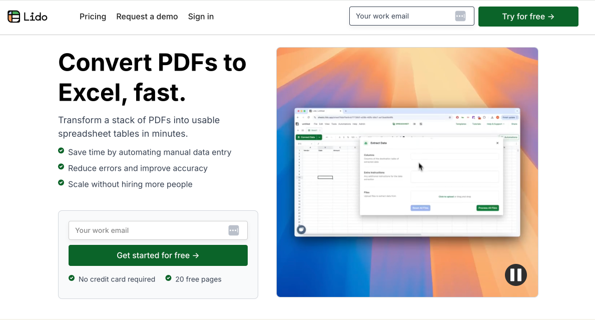 Lido Document Processingv1.2 - Screenshot showing the interface and features of this AI tool