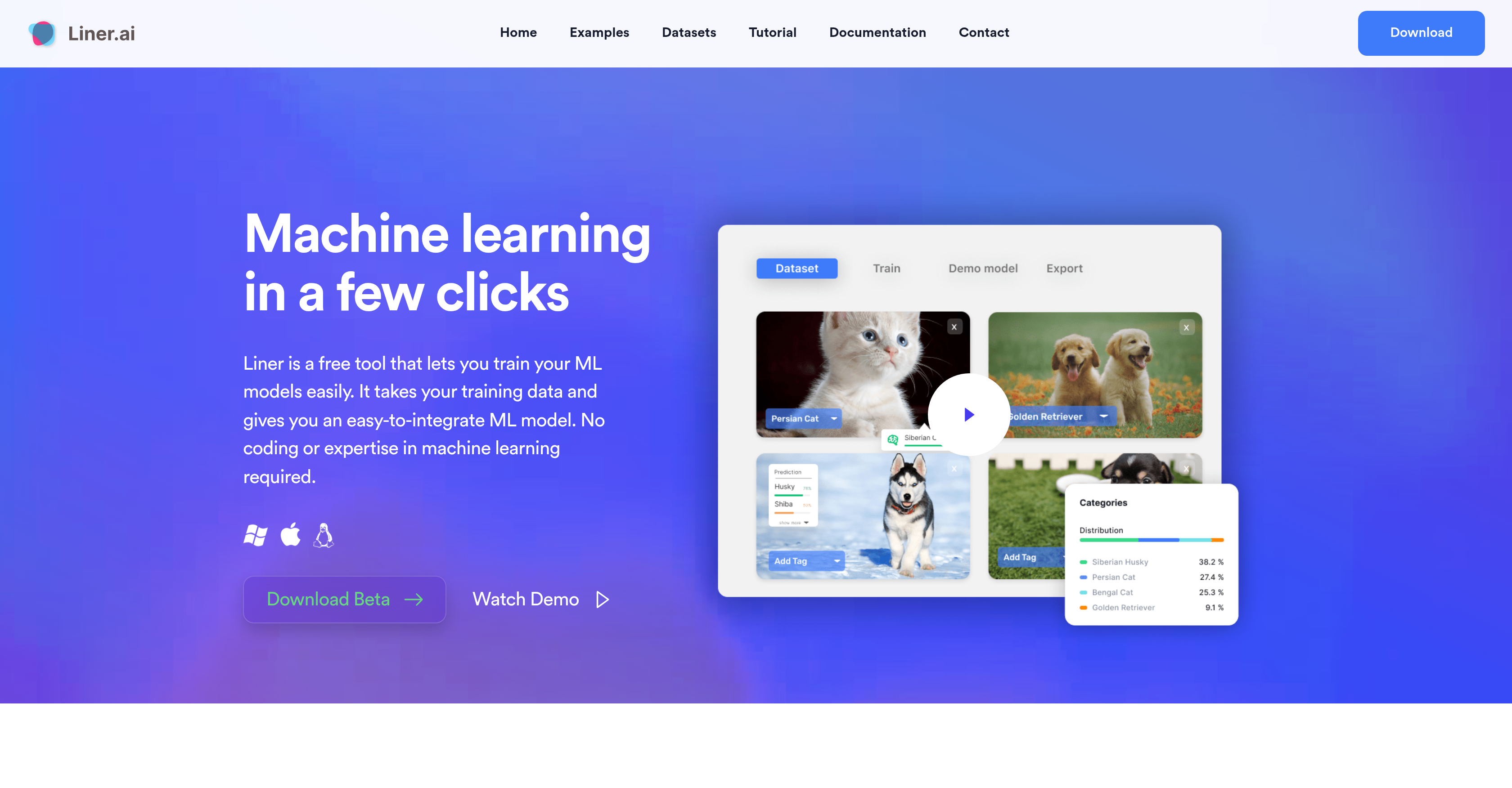 LinerAI - Screenshot showing the interface and features of this AI tool