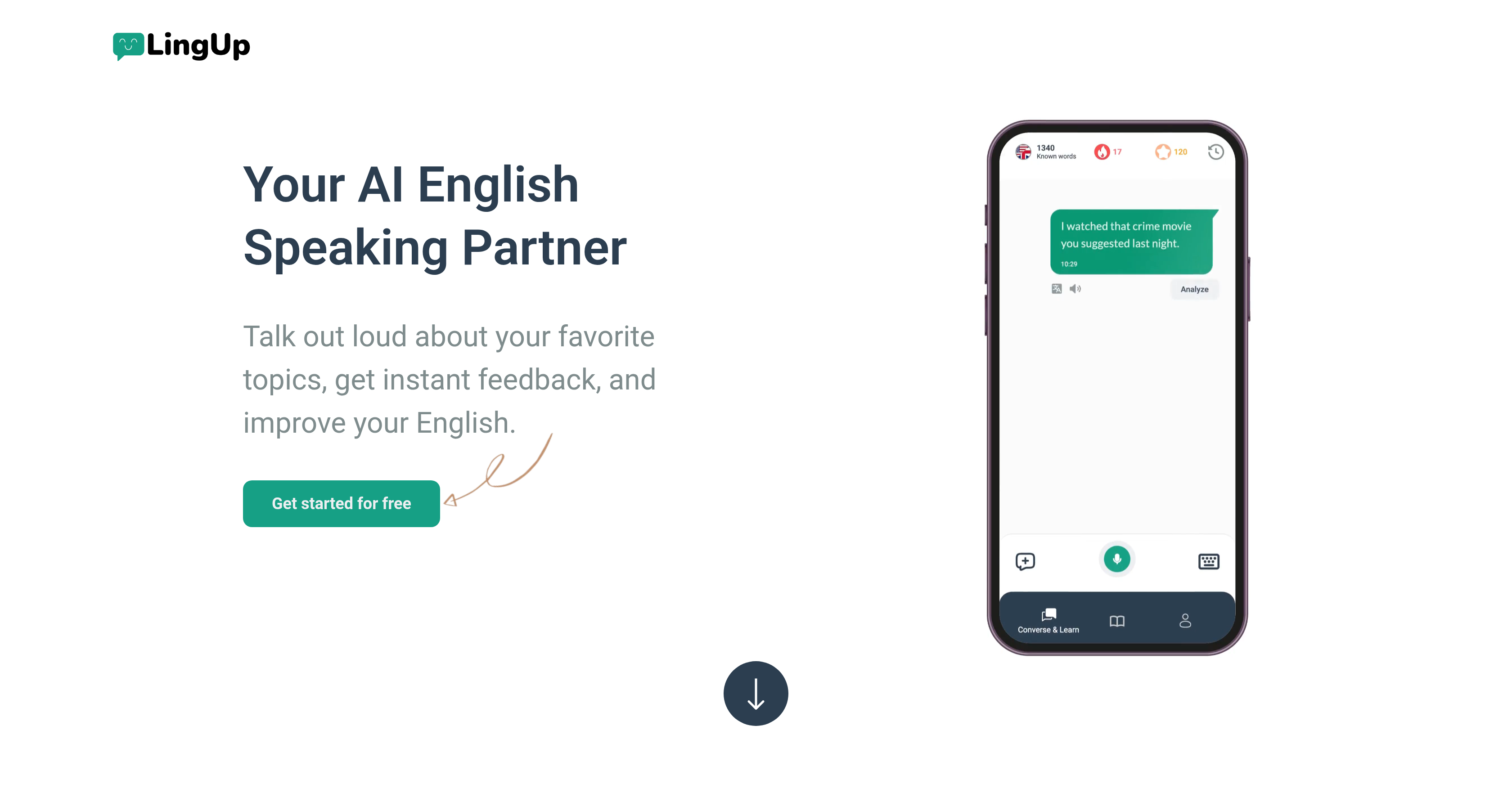 LingUp AI - Screenshot showing the interface and features of this AI tool
