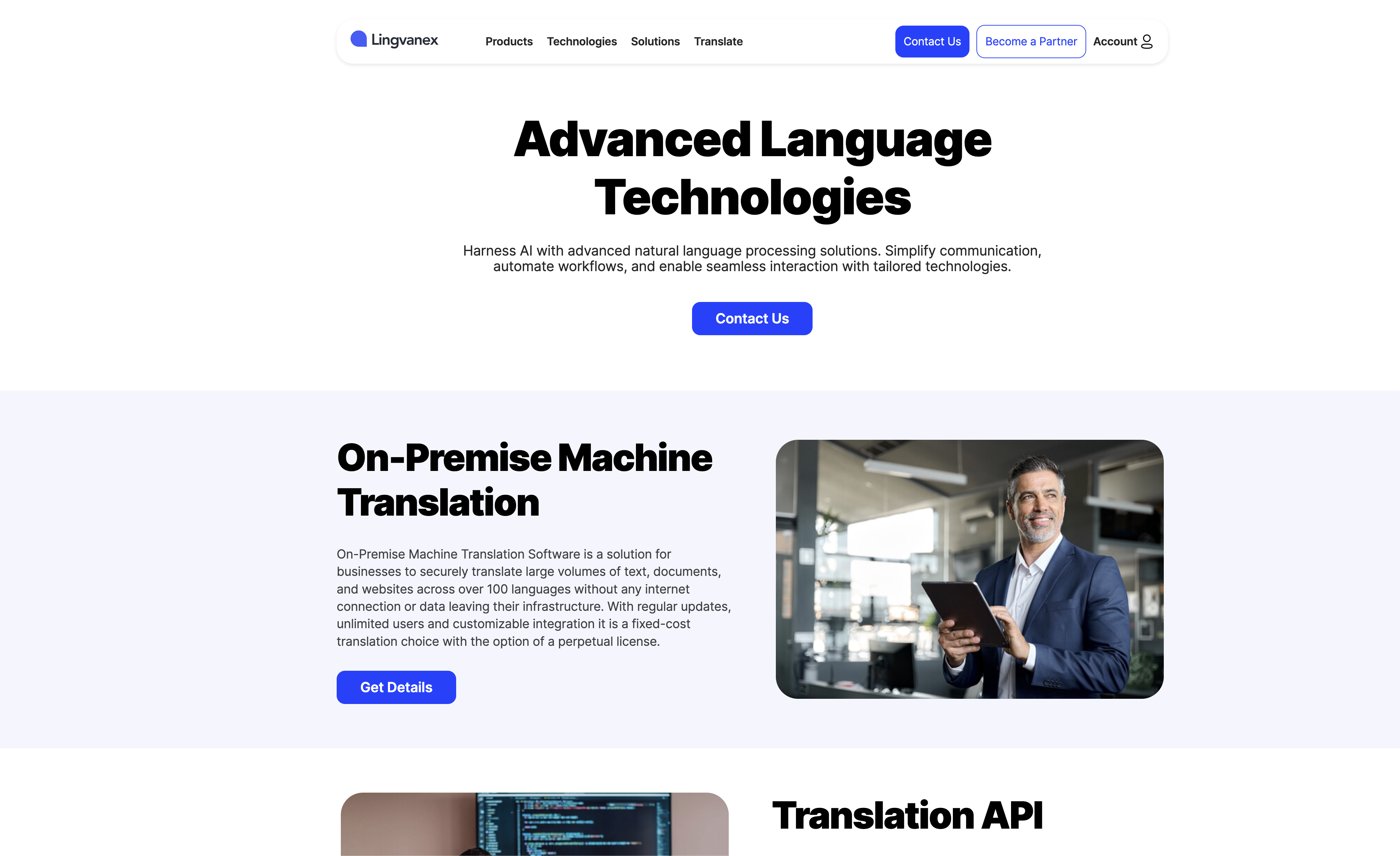 Lingvanex - Screenshot showing the interface and features of this AI tool