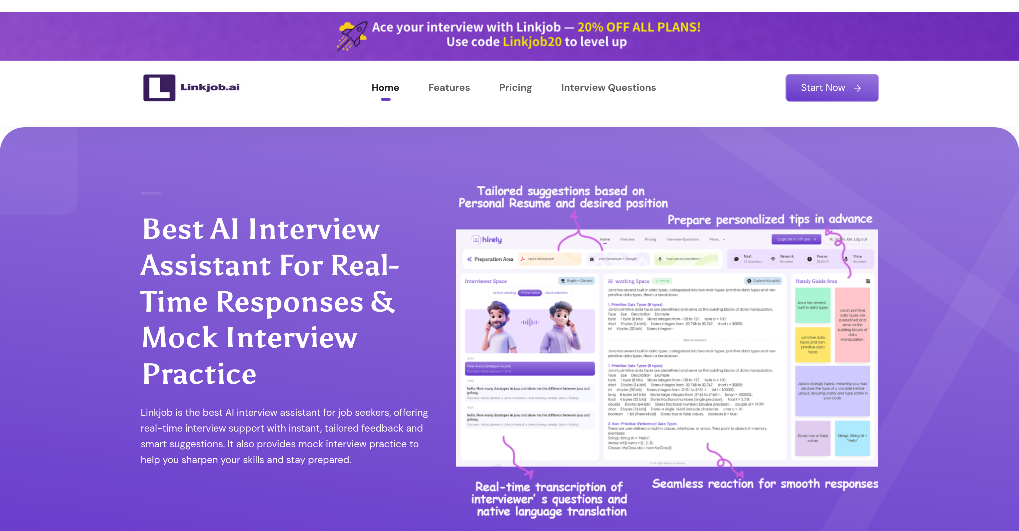 Linkjob - Screenshot showing the interface and features of this AI tool