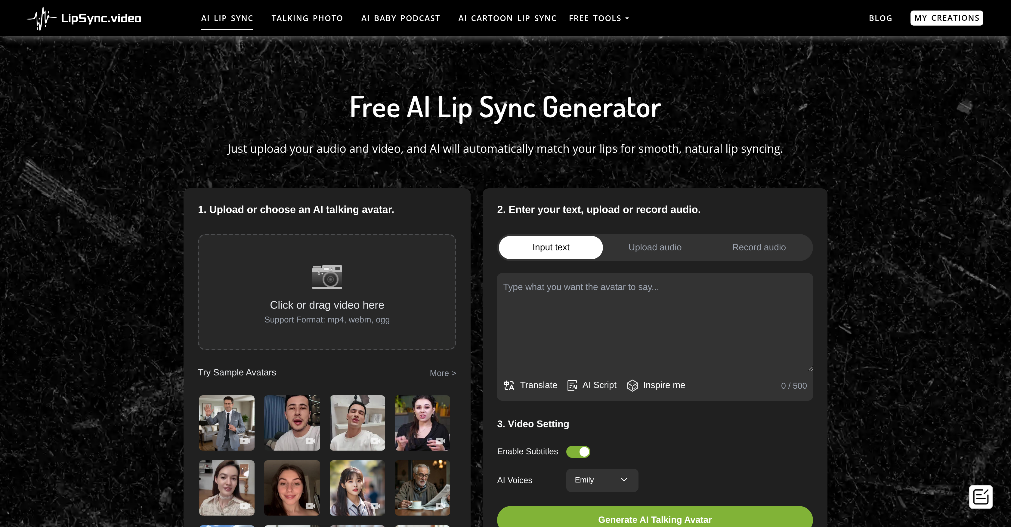 LipSync Video - Screenshot showing the interface and features of this AI tool