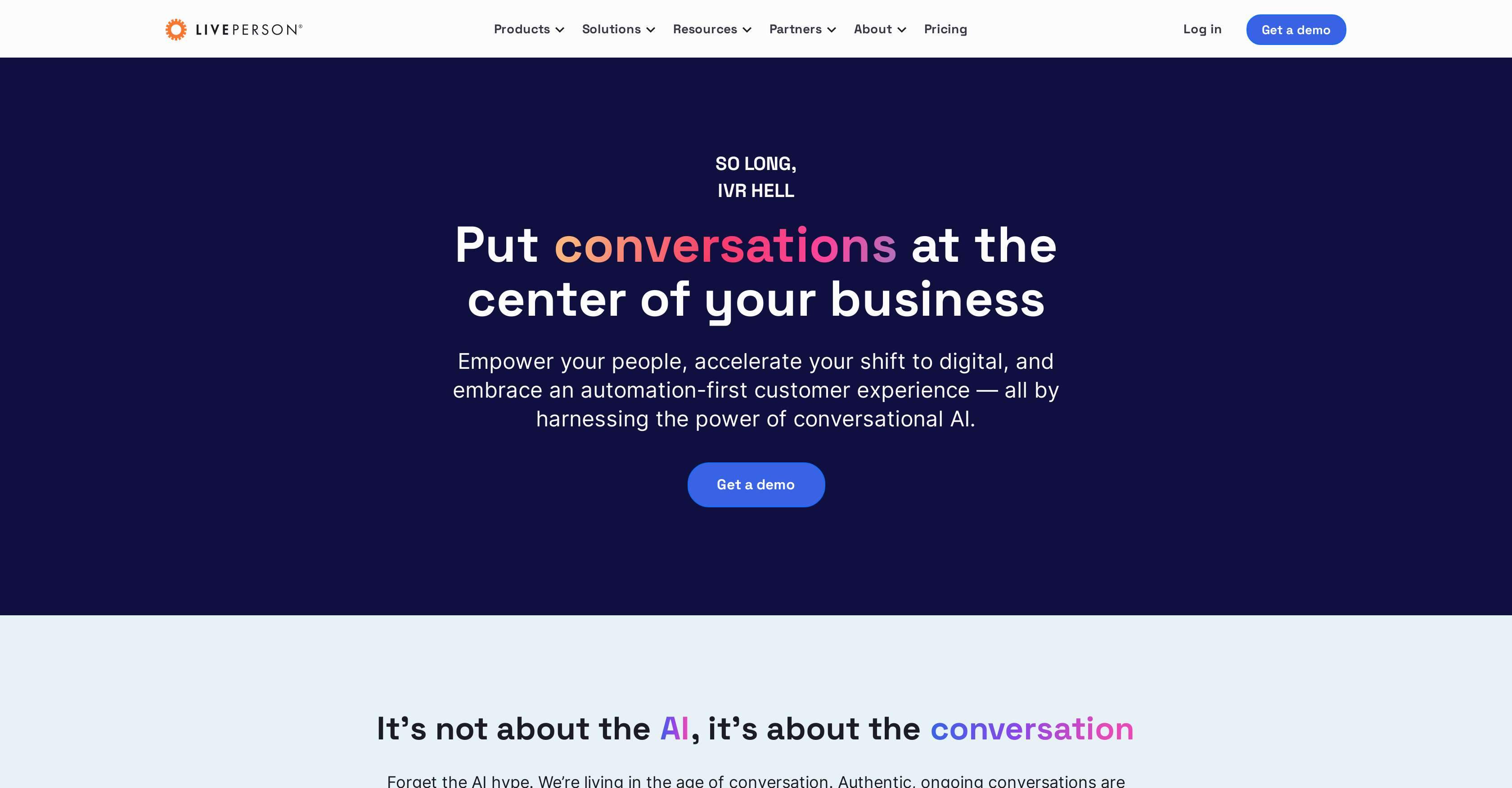 LivePerson - Screenshot showing the interface and features of this AI tool