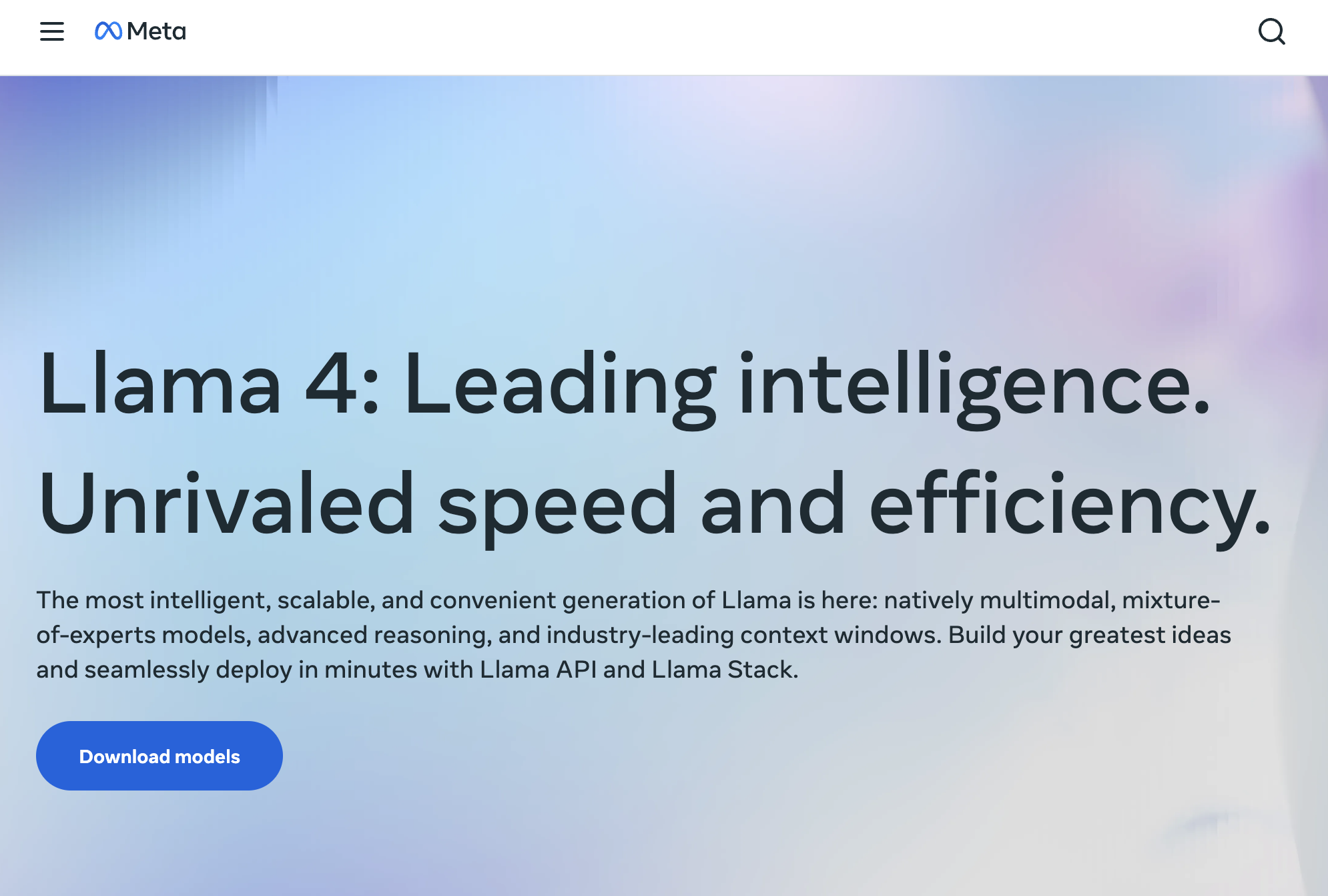 LLaMAv4 - Screenshot showing the interface and features of this AI tool