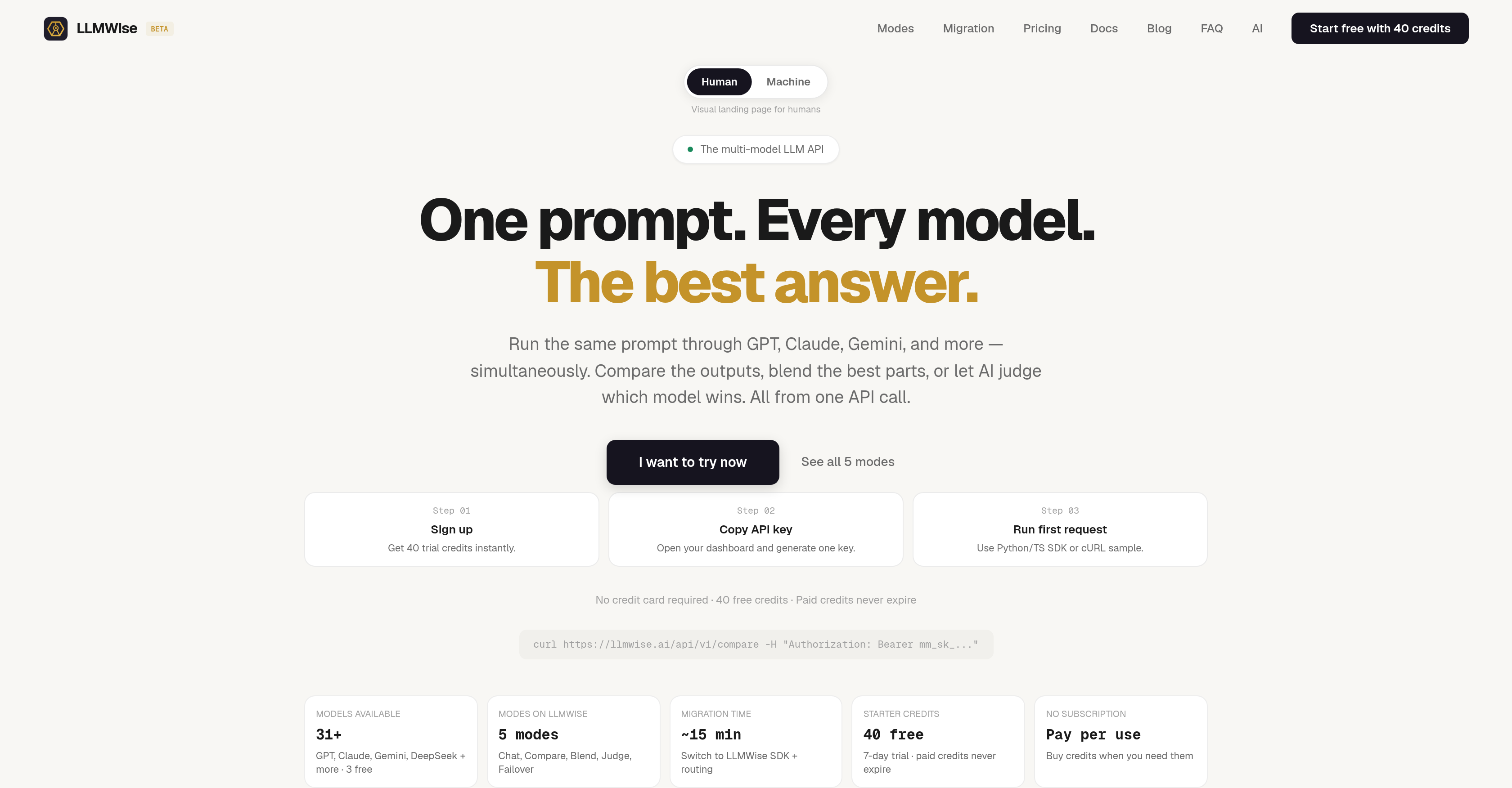 LLMWise - Screenshot showing the interface and features of this AI tool