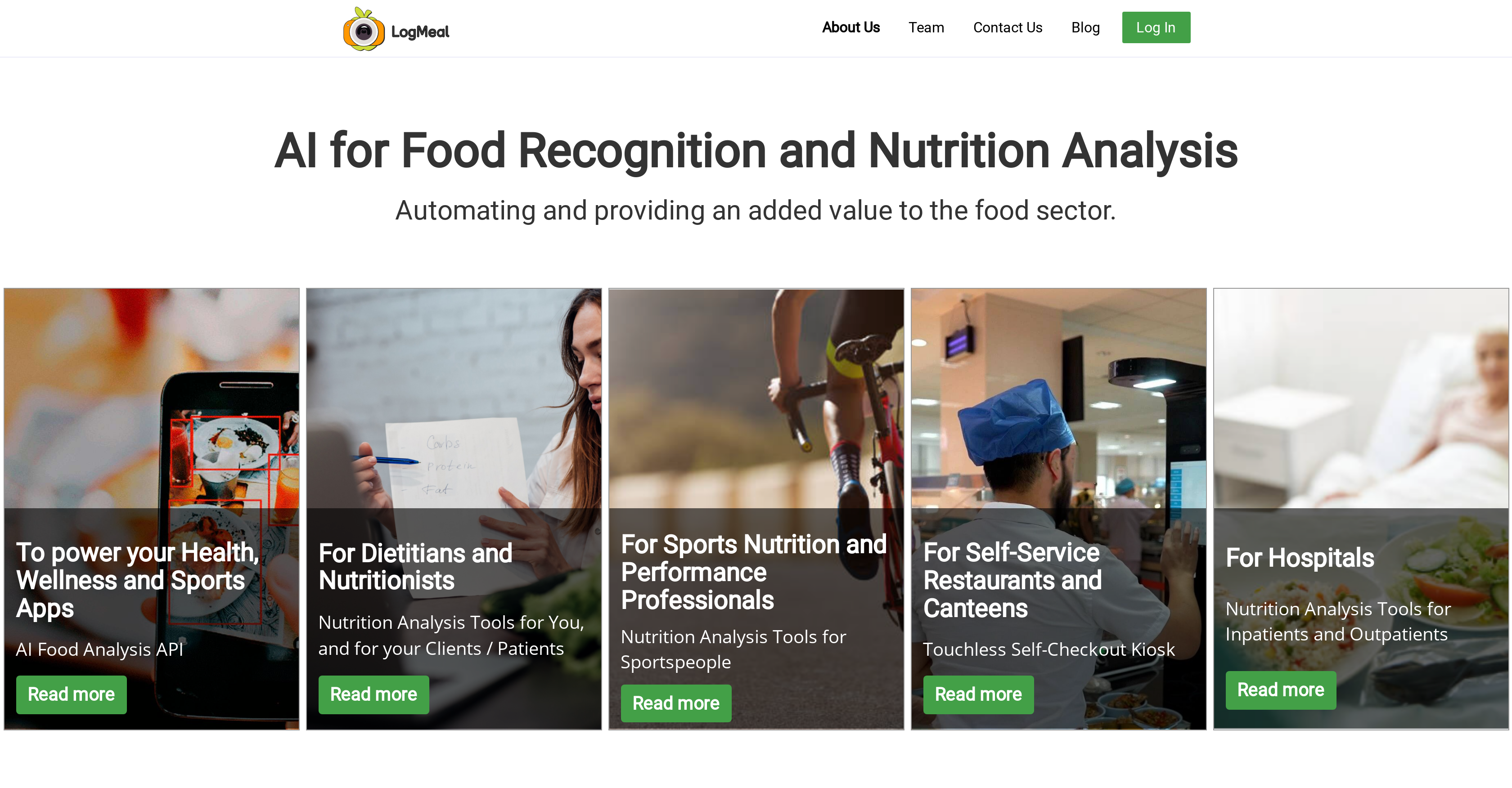 LogMeal - Screenshot showing the interface and features of this AI tool