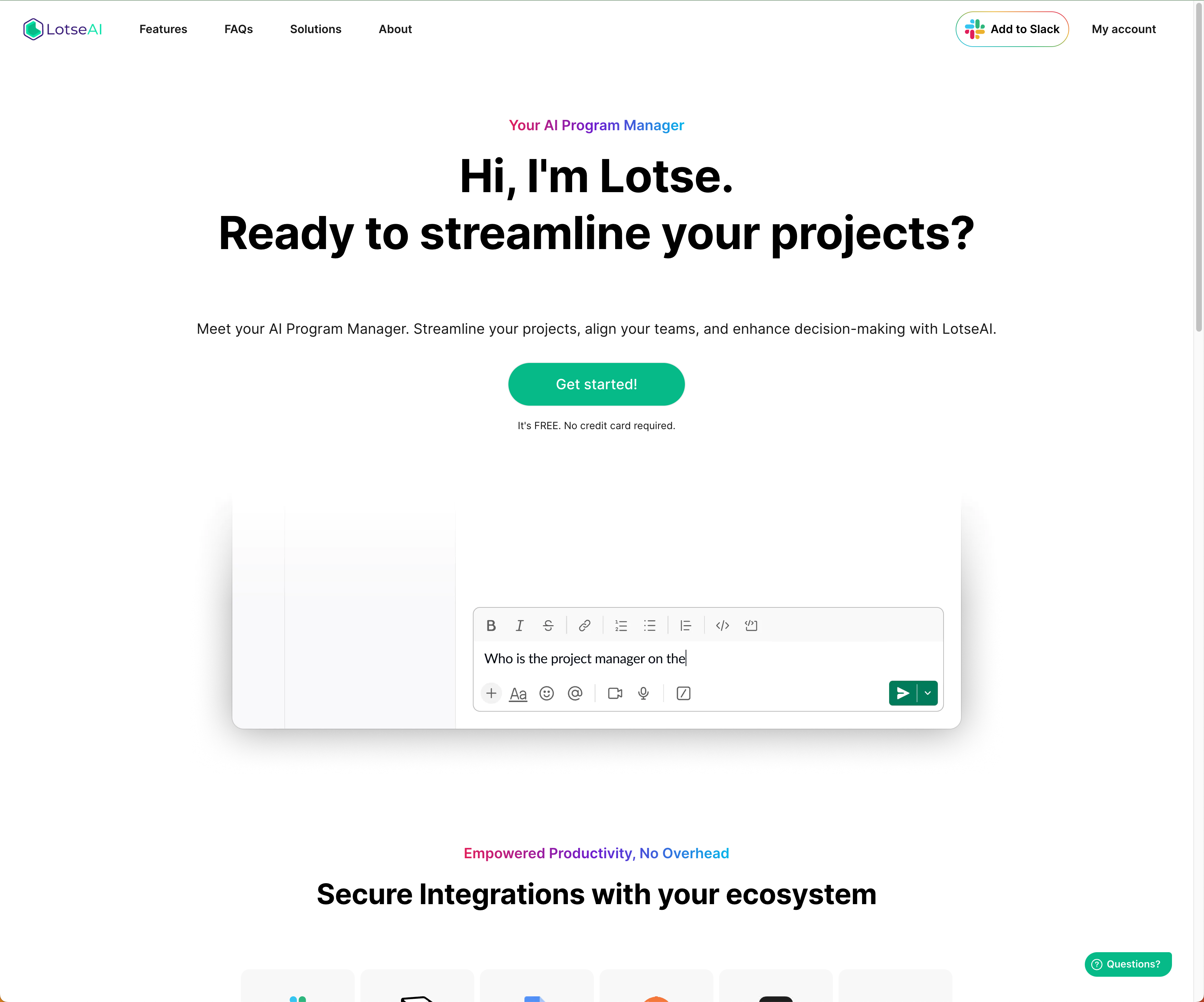 Lotse - Screenshot showing the interface and features of this AI tool