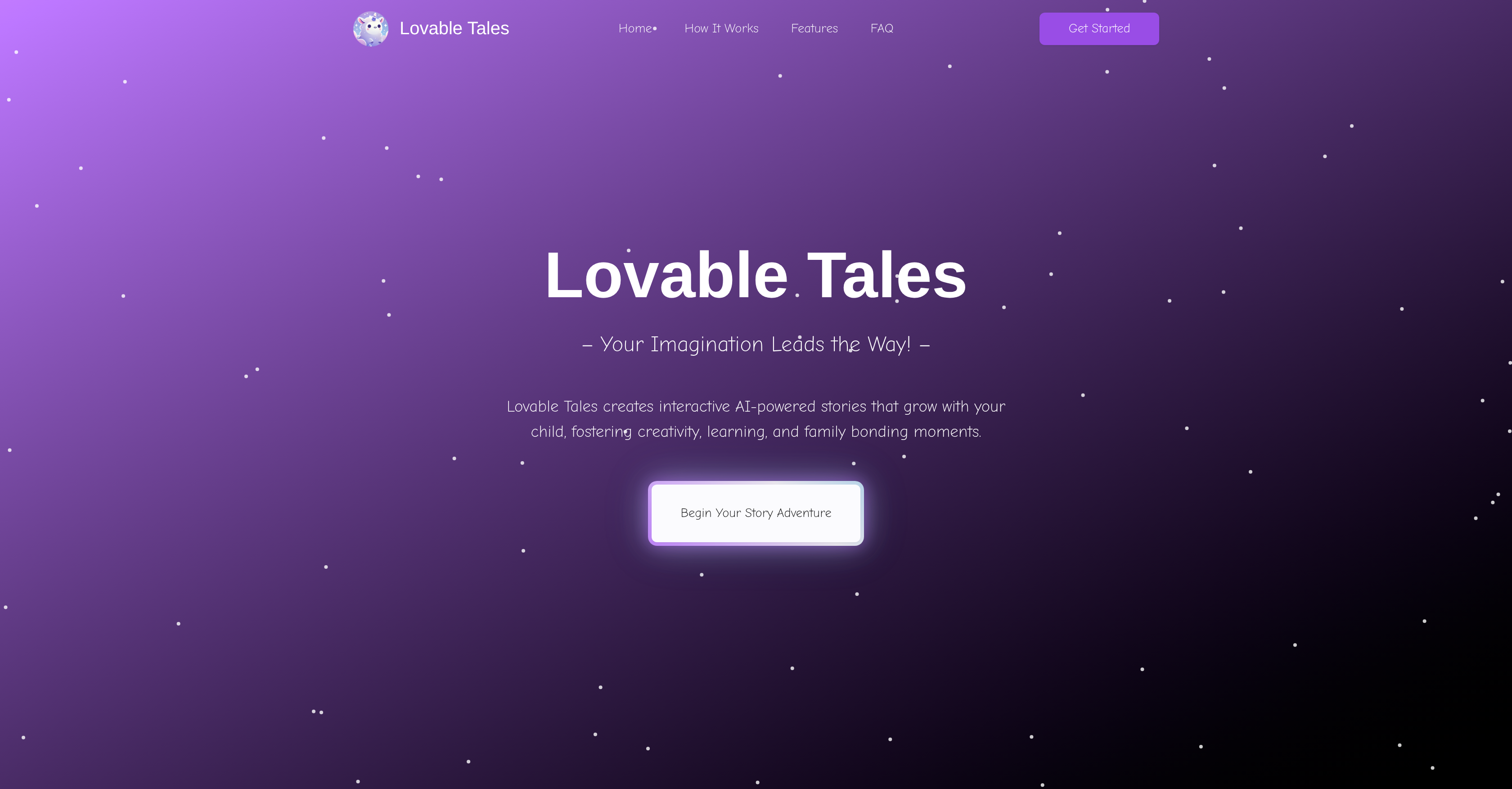 Lovable Tales - Screenshot showing the interface and features of this AI tool