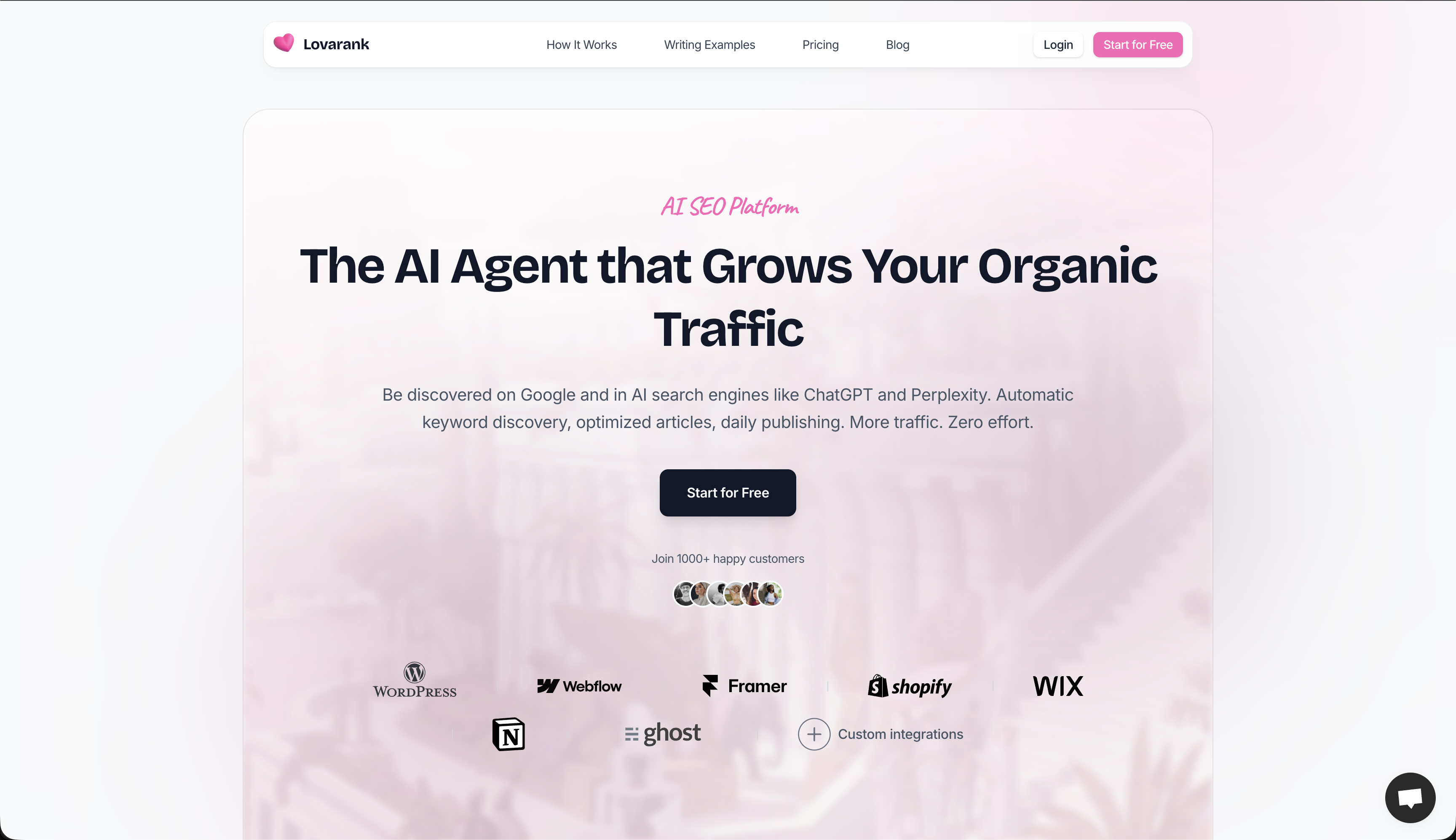 Lovarank - Screenshot showing the interface and features of this AI tool
