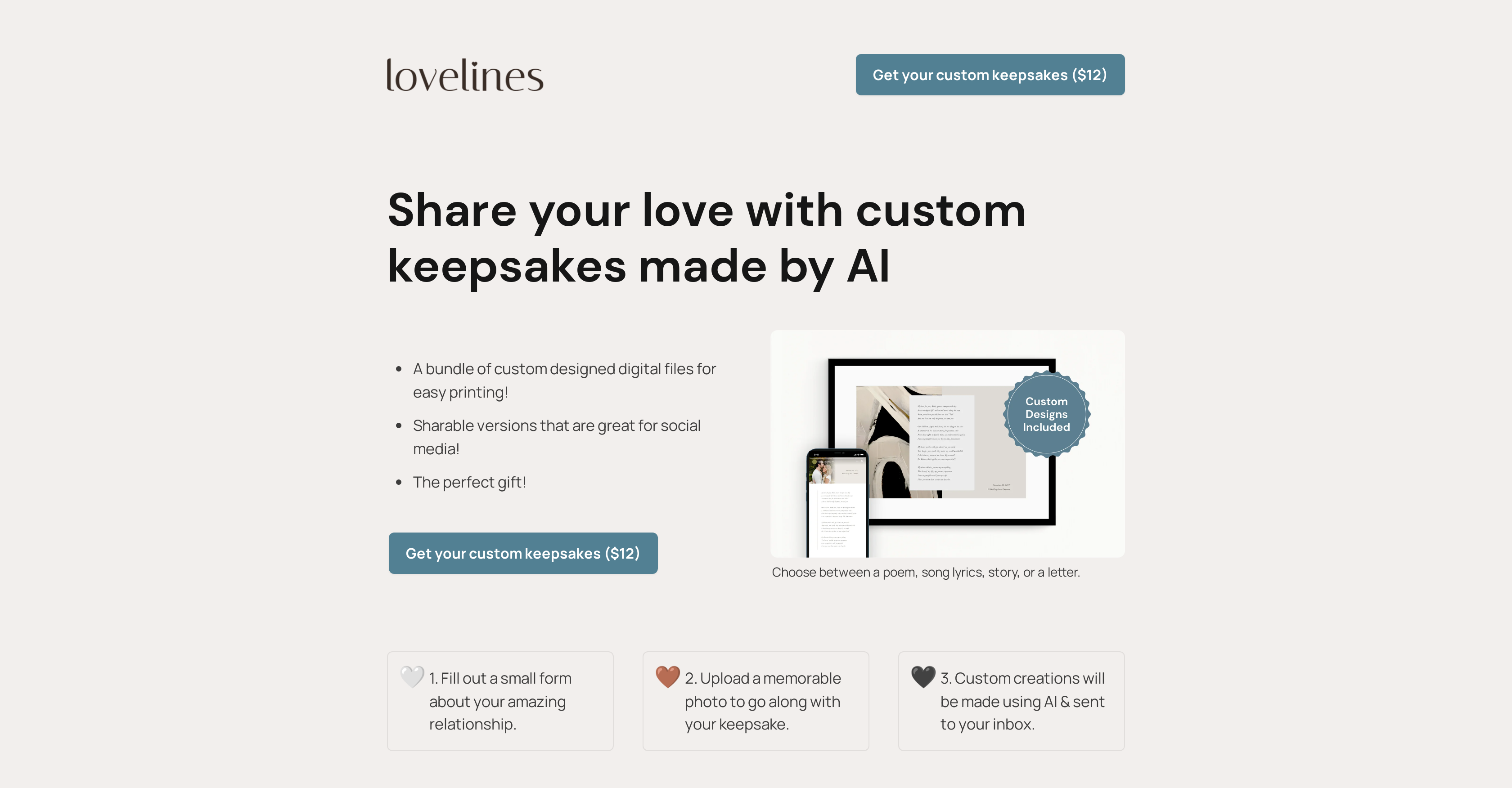 Lovelines.xyz - Screenshot showing the interface and features of this AI tool