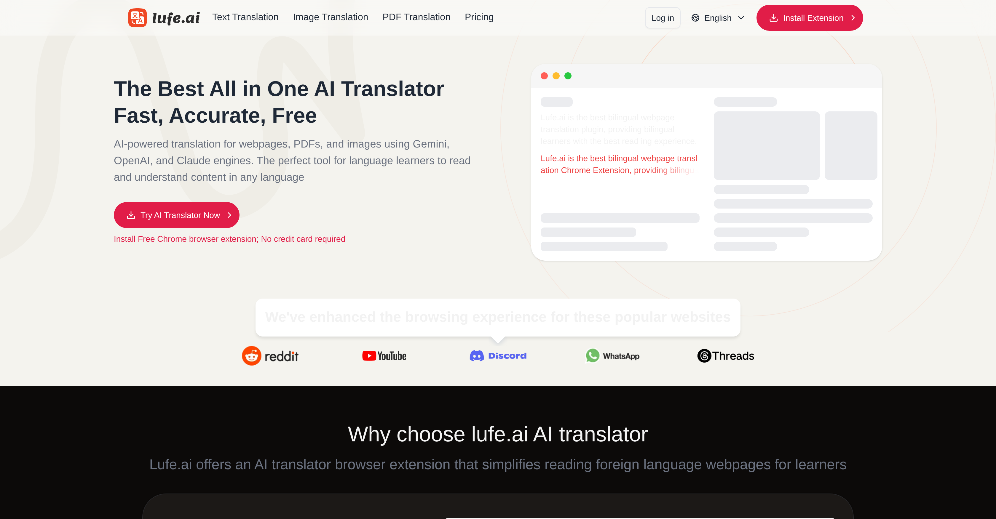 Lufe AI - Screenshot showing the interface and features of this AI tool