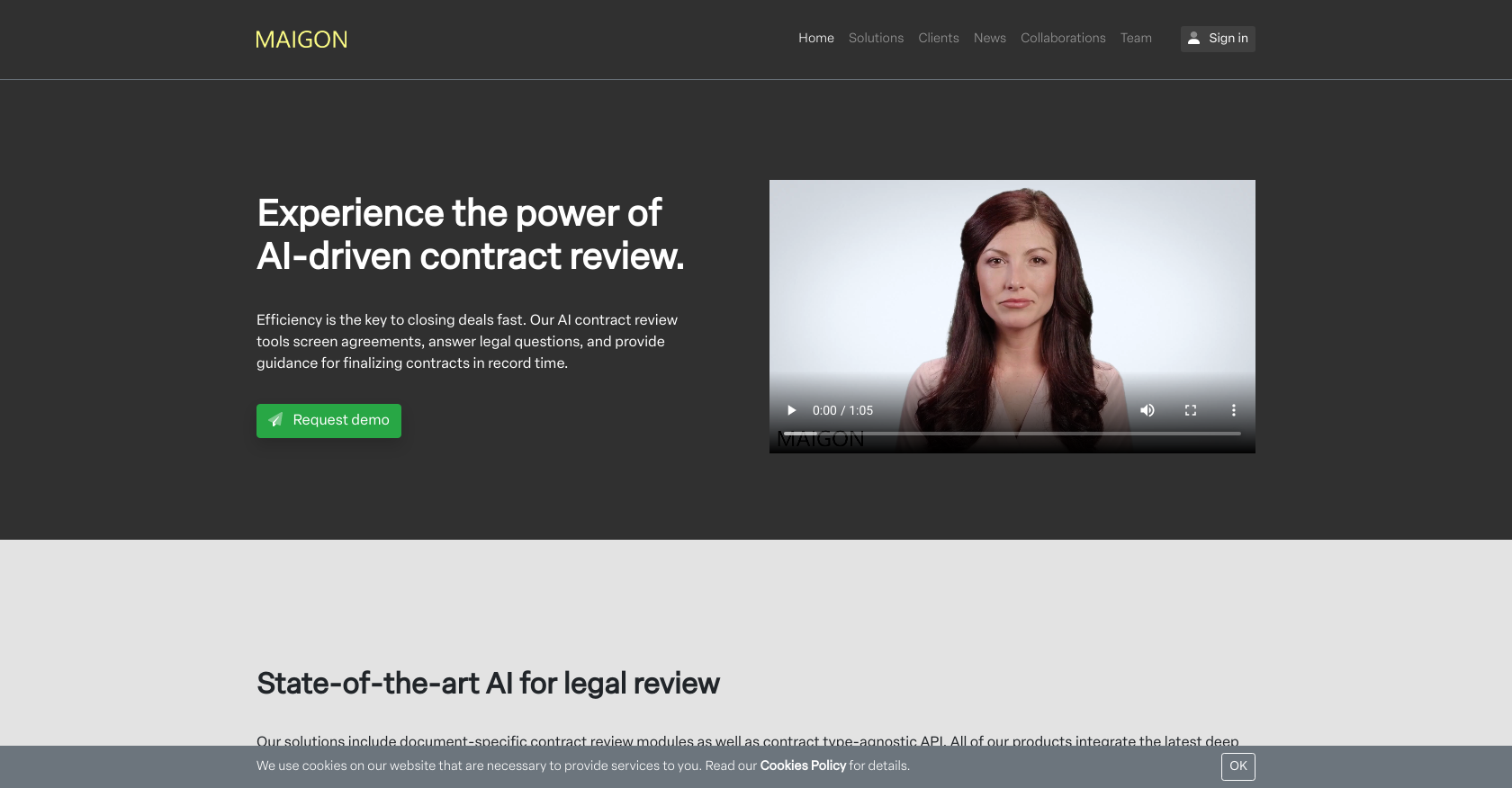 Maigon - Screenshot showing the interface and features of this AI tool