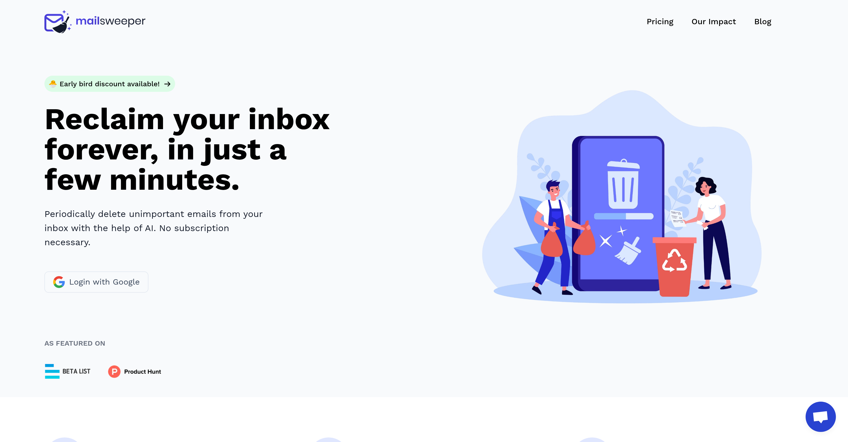 MailSweeper - Screenshot showing the interface and features of this AI tool