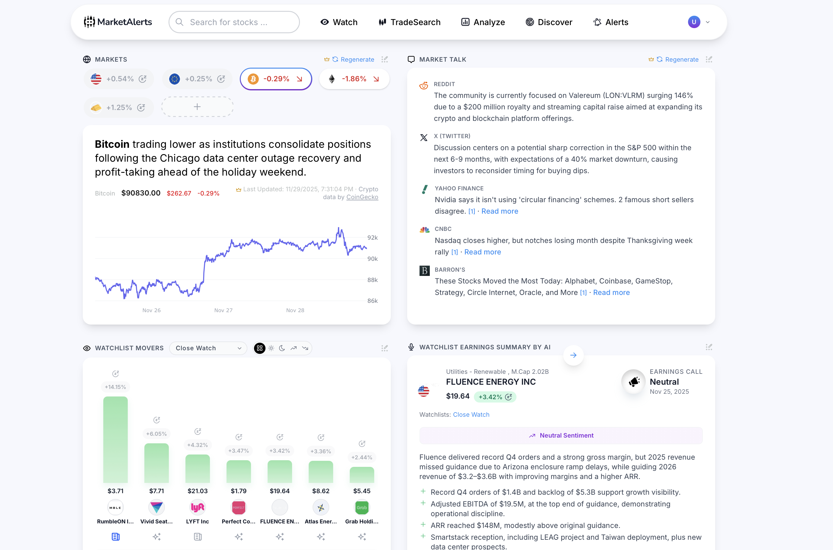 MarketAlerts.aiv2 - Screenshot showing the interface and features of this AI tool