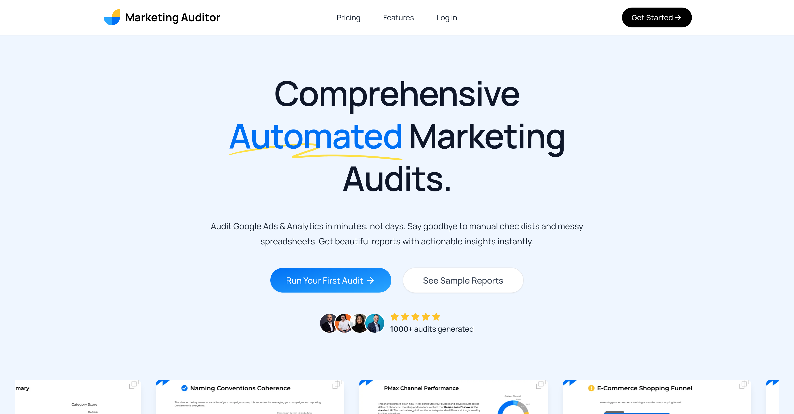 Marketing Auditor - Screenshot showing the interface and features of this AI tool