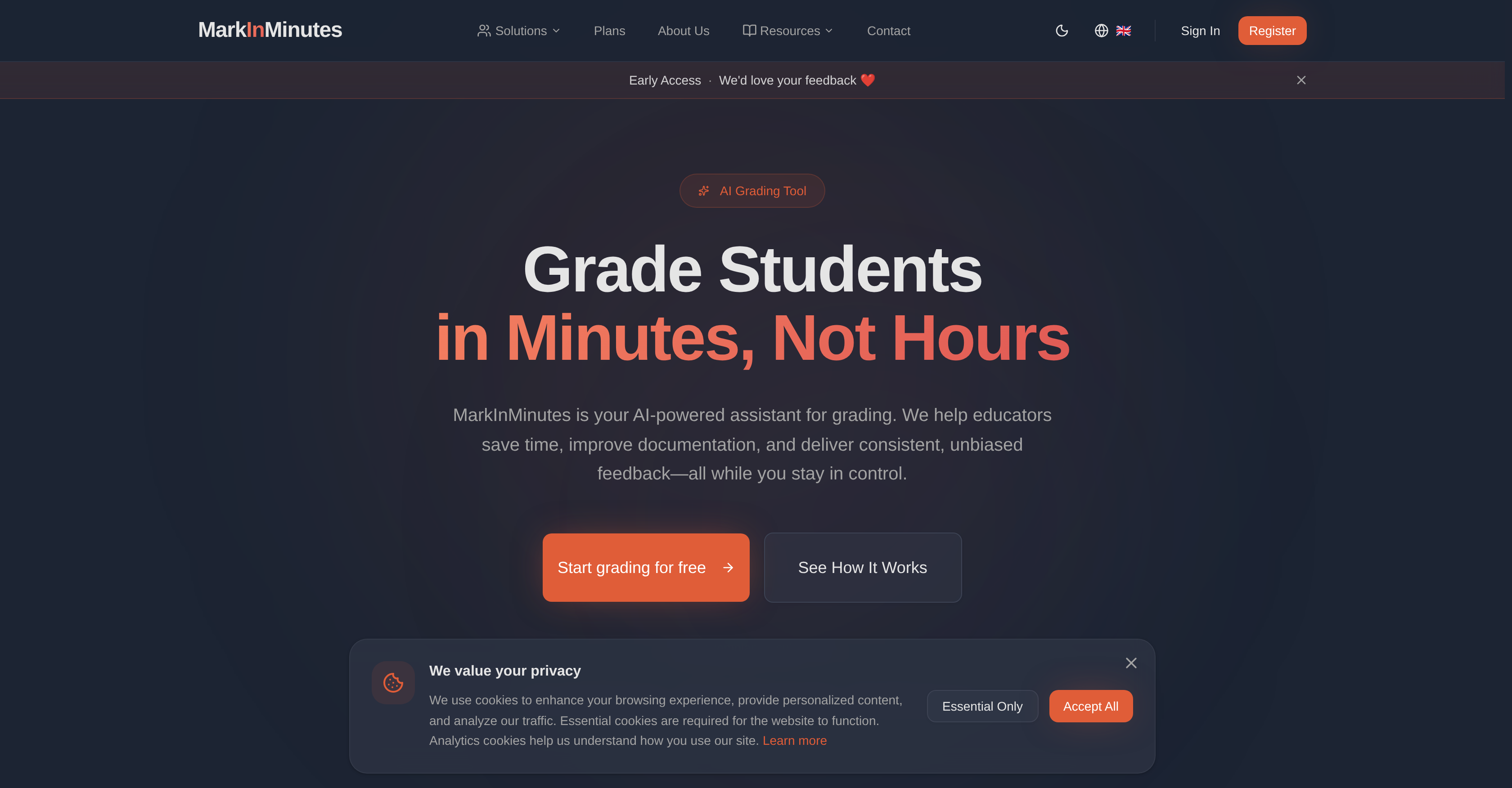 MarkInMinutes - Screenshot showing the interface and features of this AI tool