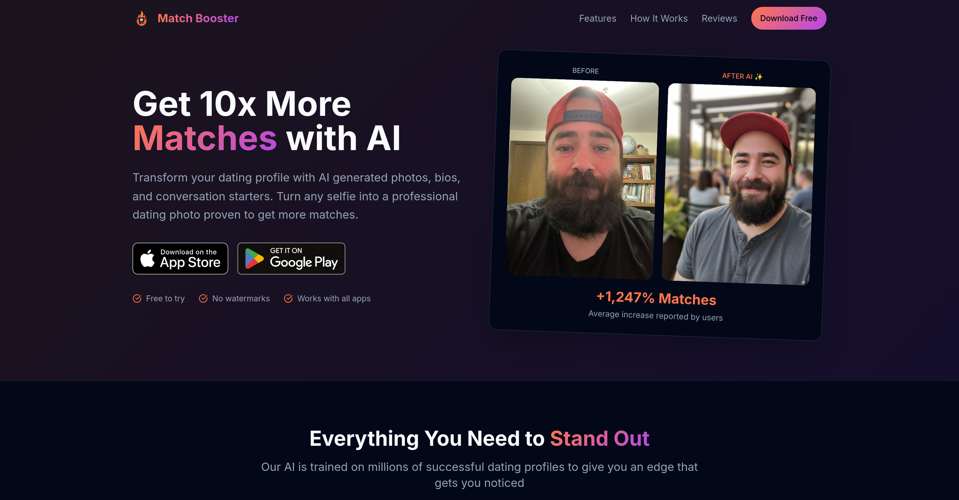 Match Booster - Screenshot showing the interface and features of this AI tool