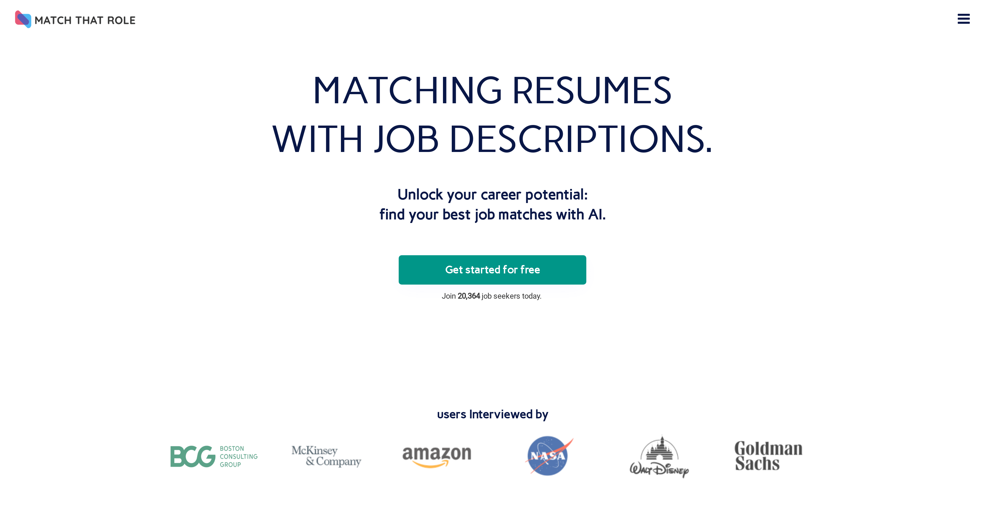 MatchThatRoleAI - Screenshot showing the interface and features of this AI tool
