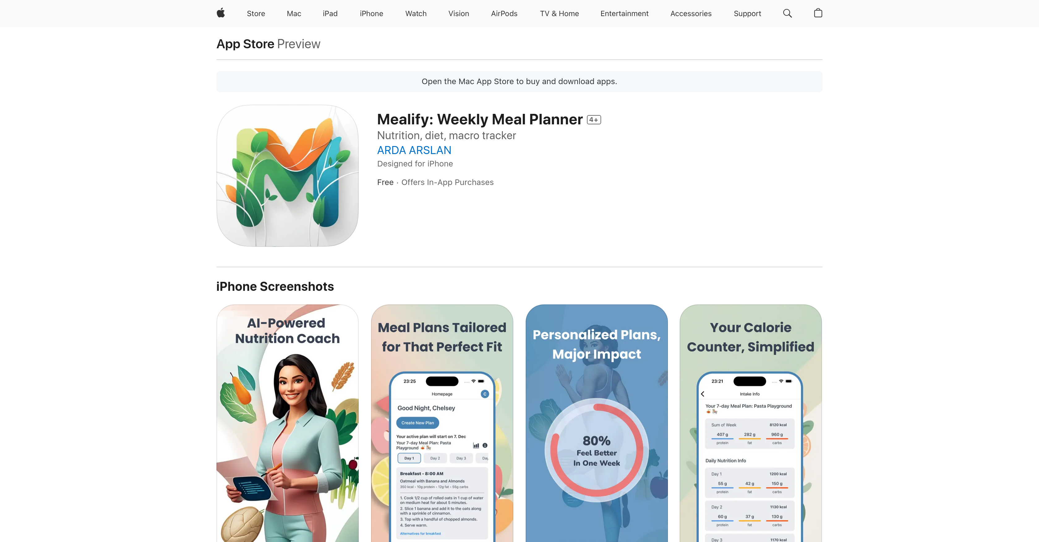 Mealify: Weekly Meal Planner - Screenshot showing the interface and features of this AI tool